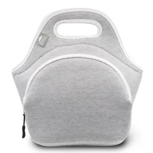 12" Cotton Lunch Bag White/Grey