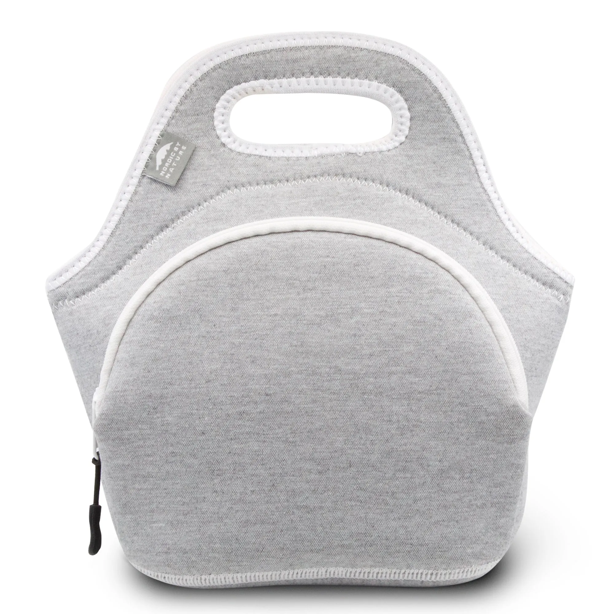 12" Cotton Lunch Bag White/Grey