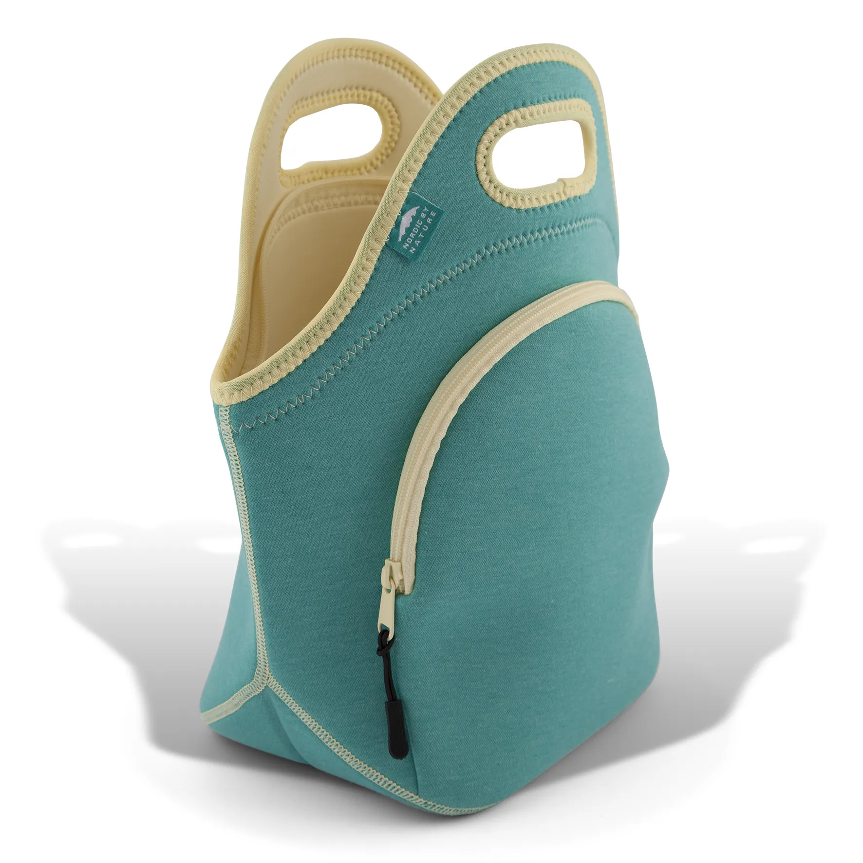 13.5" Cotton Lunch Bag Lagoon/Yellow