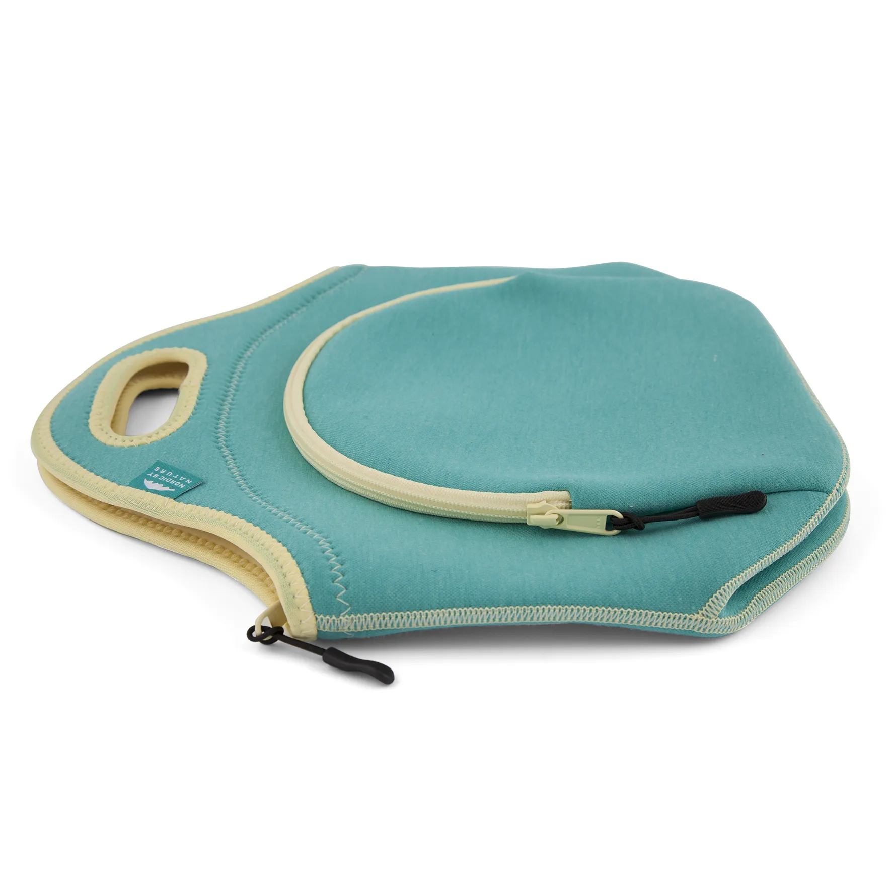 13.5" Cotton Lunch Bag Lagoon/Yellow