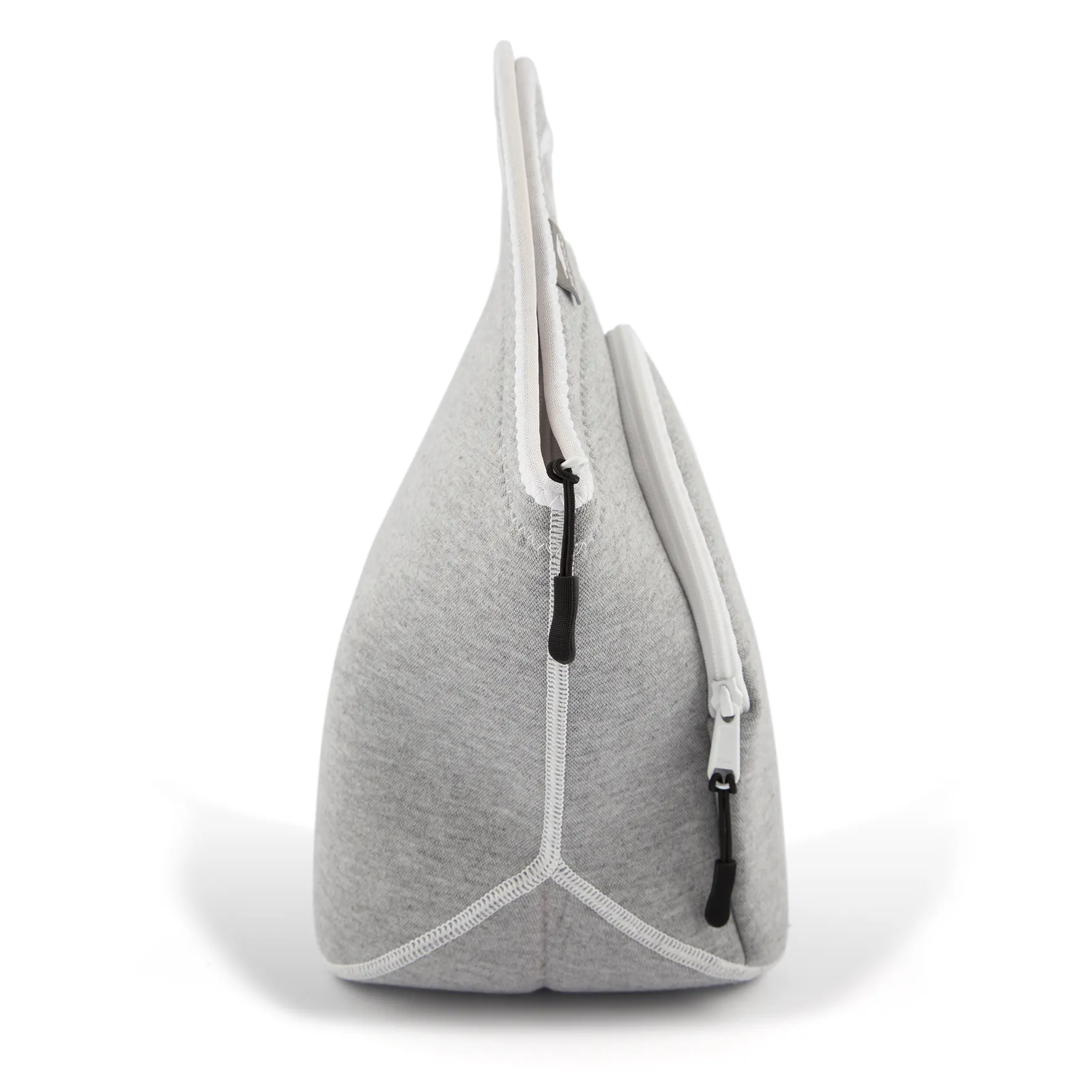 13.5" Cotton Lunch Bag White/Gray