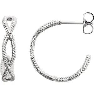 14K White Rope Earrings