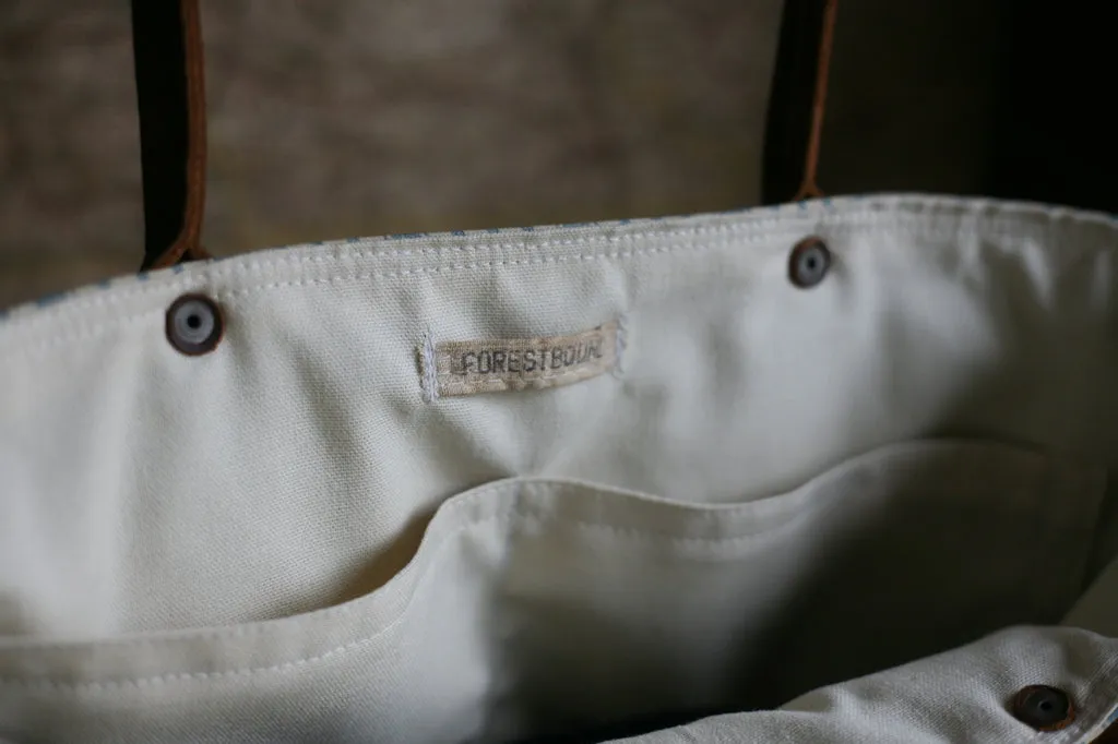 1930's era Ticking Fabric Carryall - SOLD