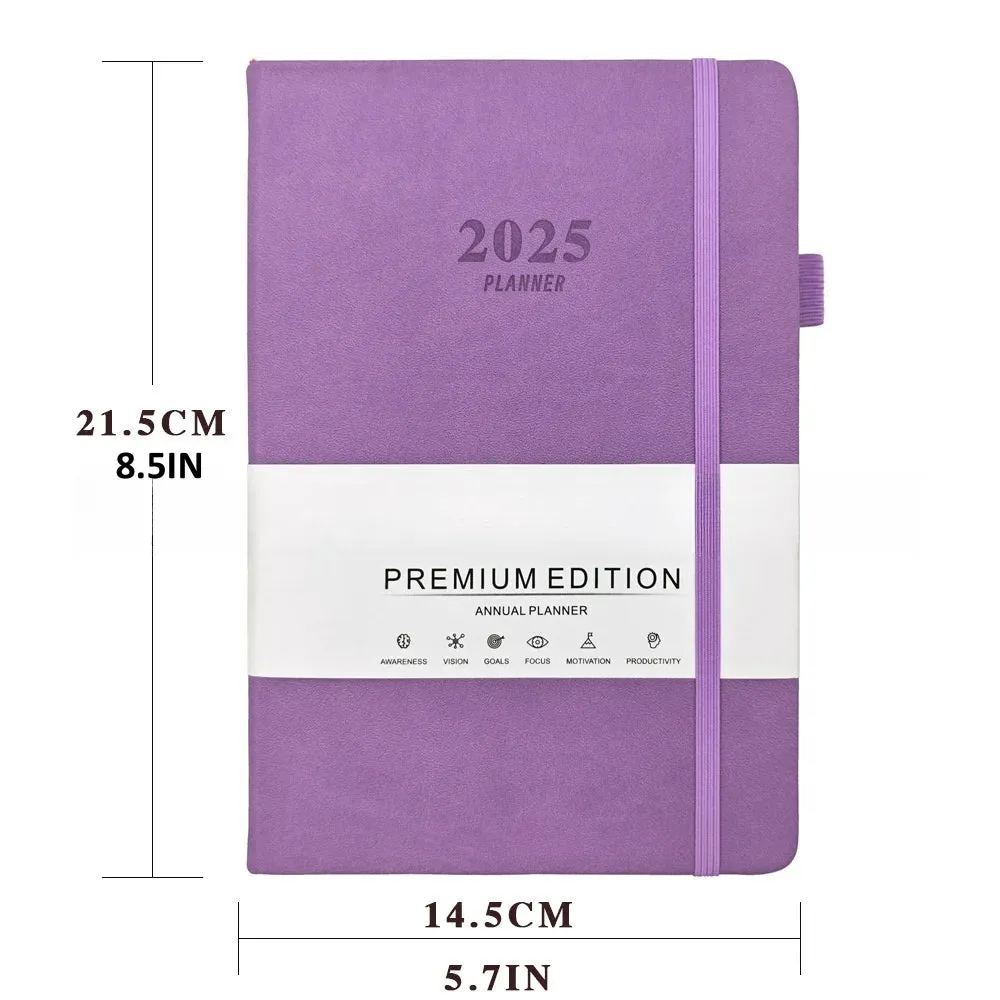 2025 Daily Planner Notebook 12 Months Calendar Weekly Monthly Schedule Organizer for Office School for Journaling Goal Setting