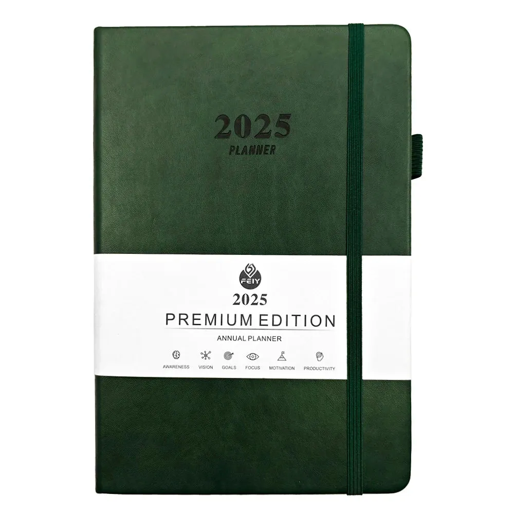 2025 Strap Notebook Office Daily Weekly & Monthly Planner Notepad A5 Schedule Agenda Organizer Notebook Leather Hardcover