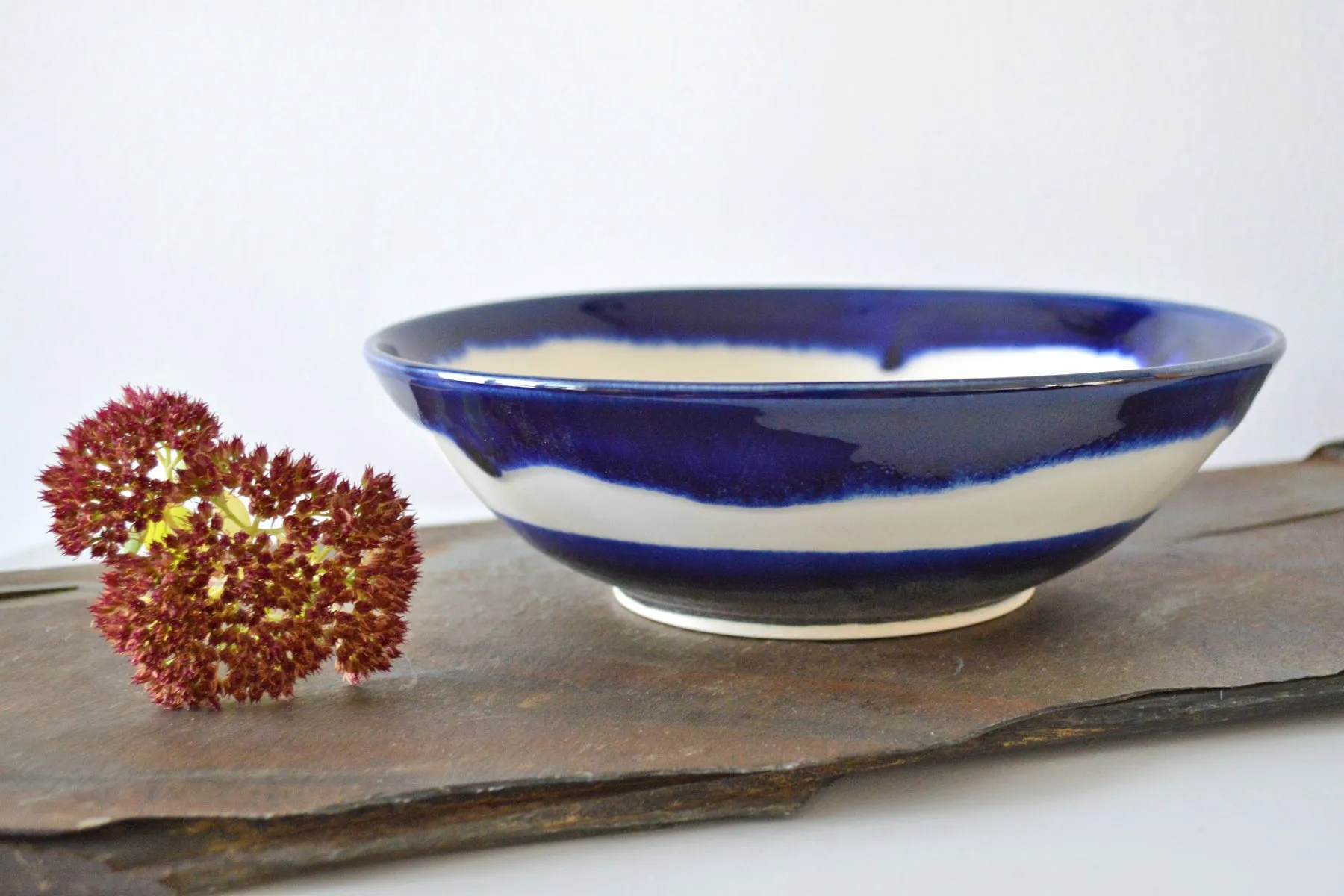27-B Blue Pasta Bowl
