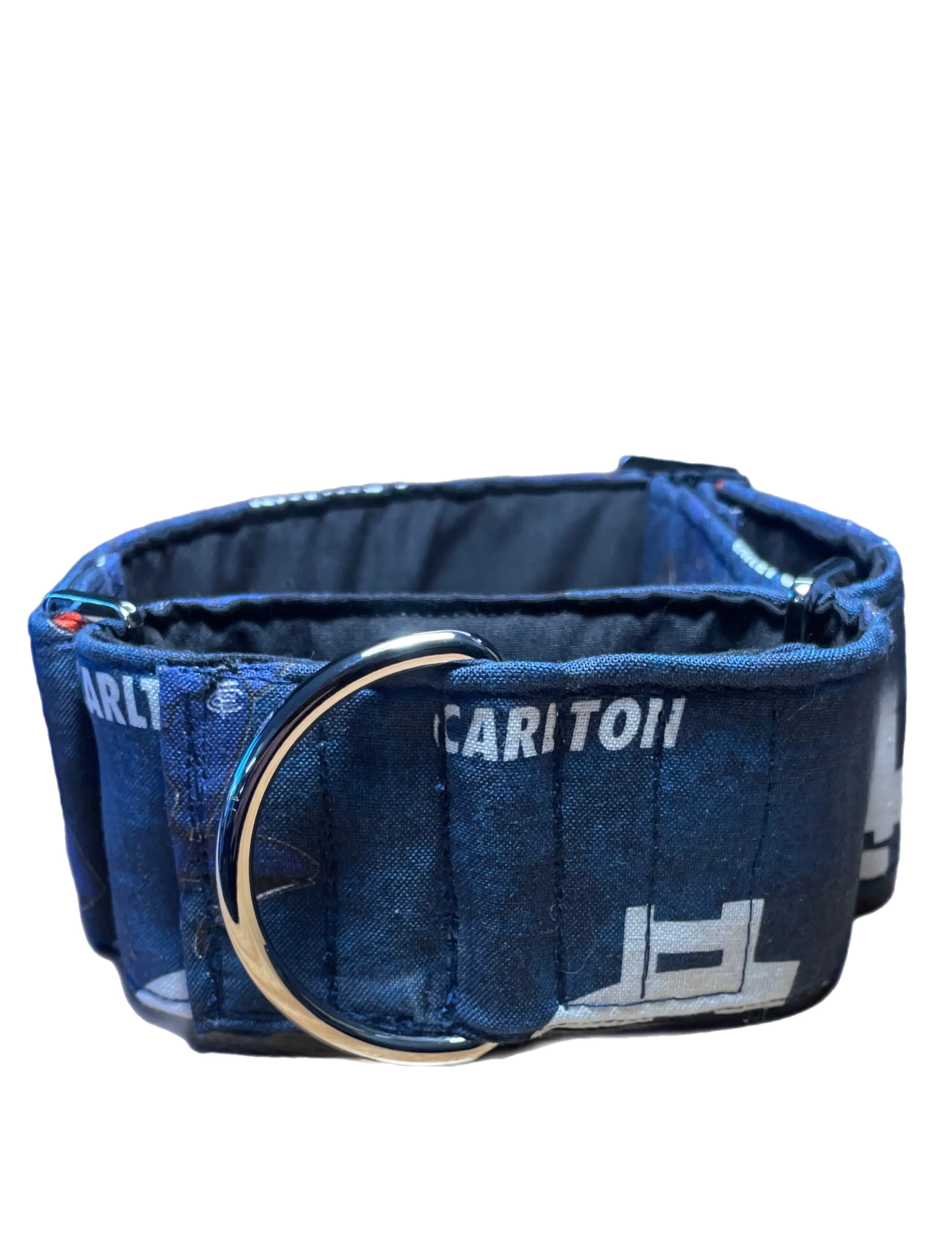 AFL inspired greyhound martingale 5cms wide collar cotton covered super soft