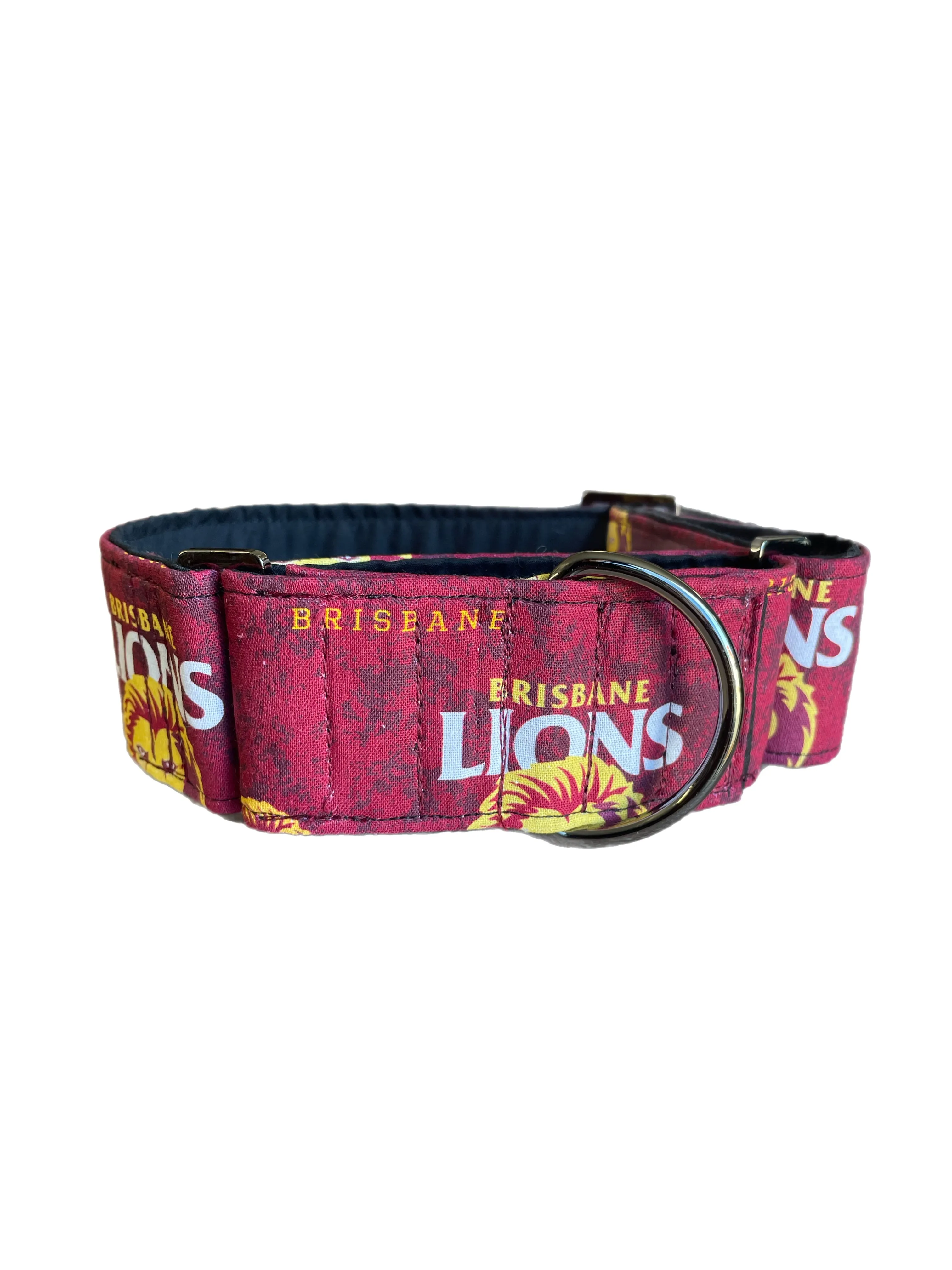 AFL inspired greyhound martingale 5cms wide collar cotton covered super soft