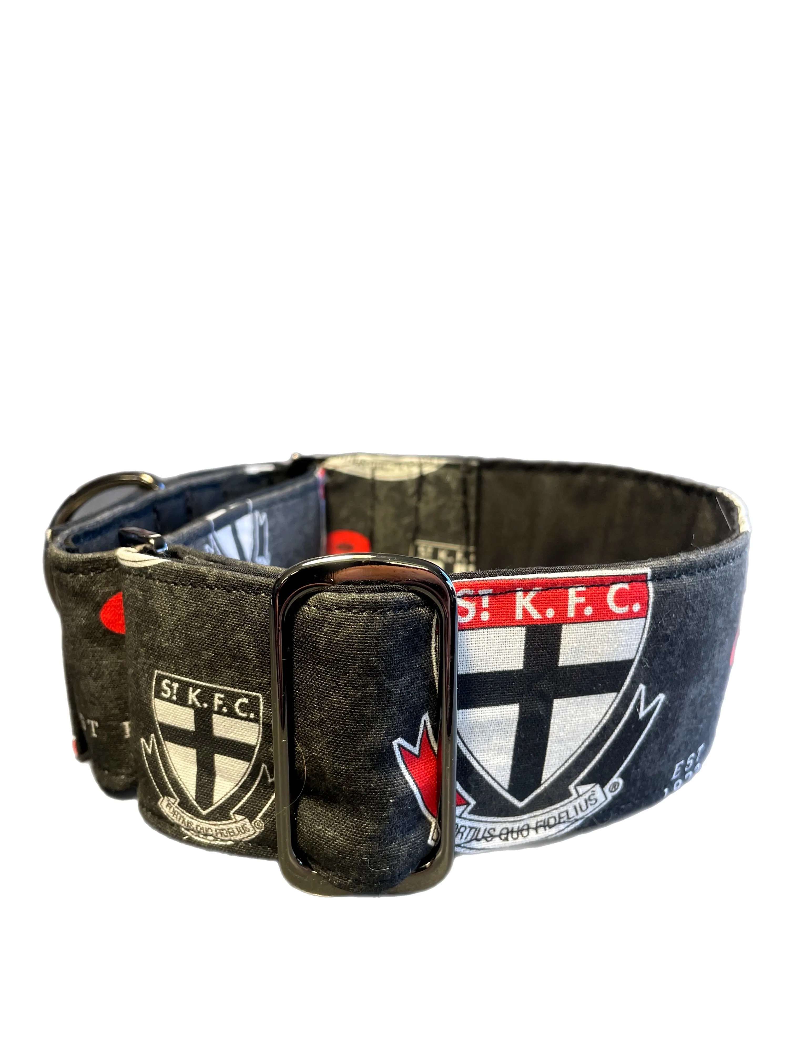 AFL inspired greyhound martingale 5cms wide collar cotton covered super soft