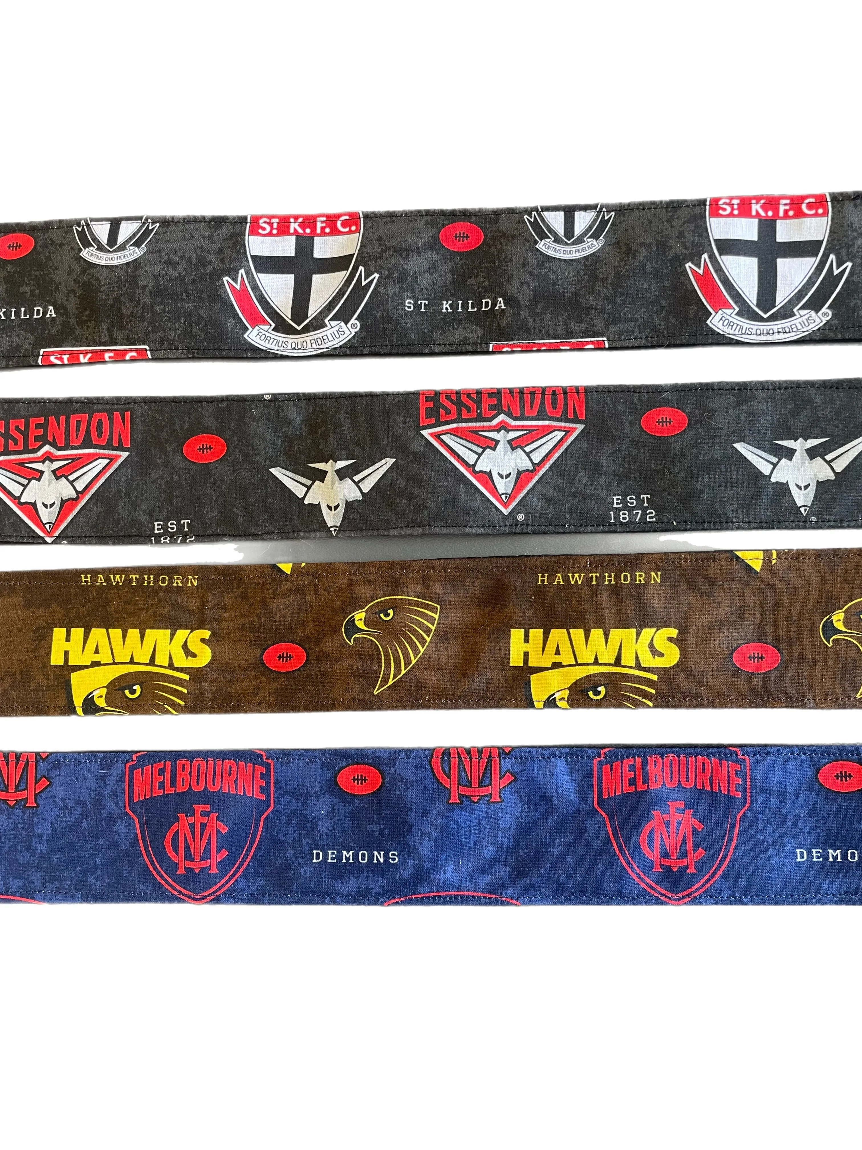 AFL inspired greyhound martingale 5cms wide collar cotton covered super soft