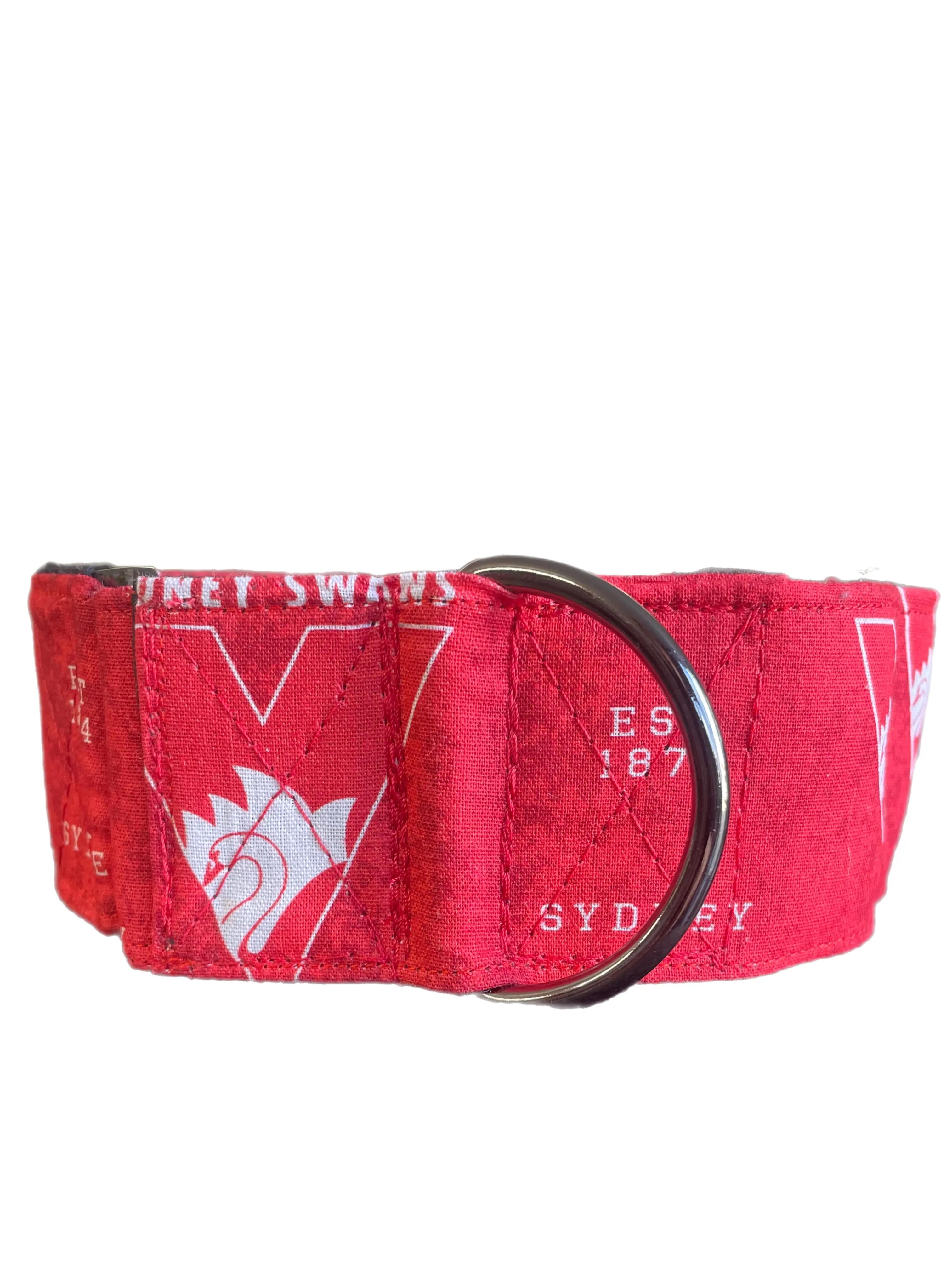 AFL inspired greyhound martingale 5cms wide collar cotton covered super soft