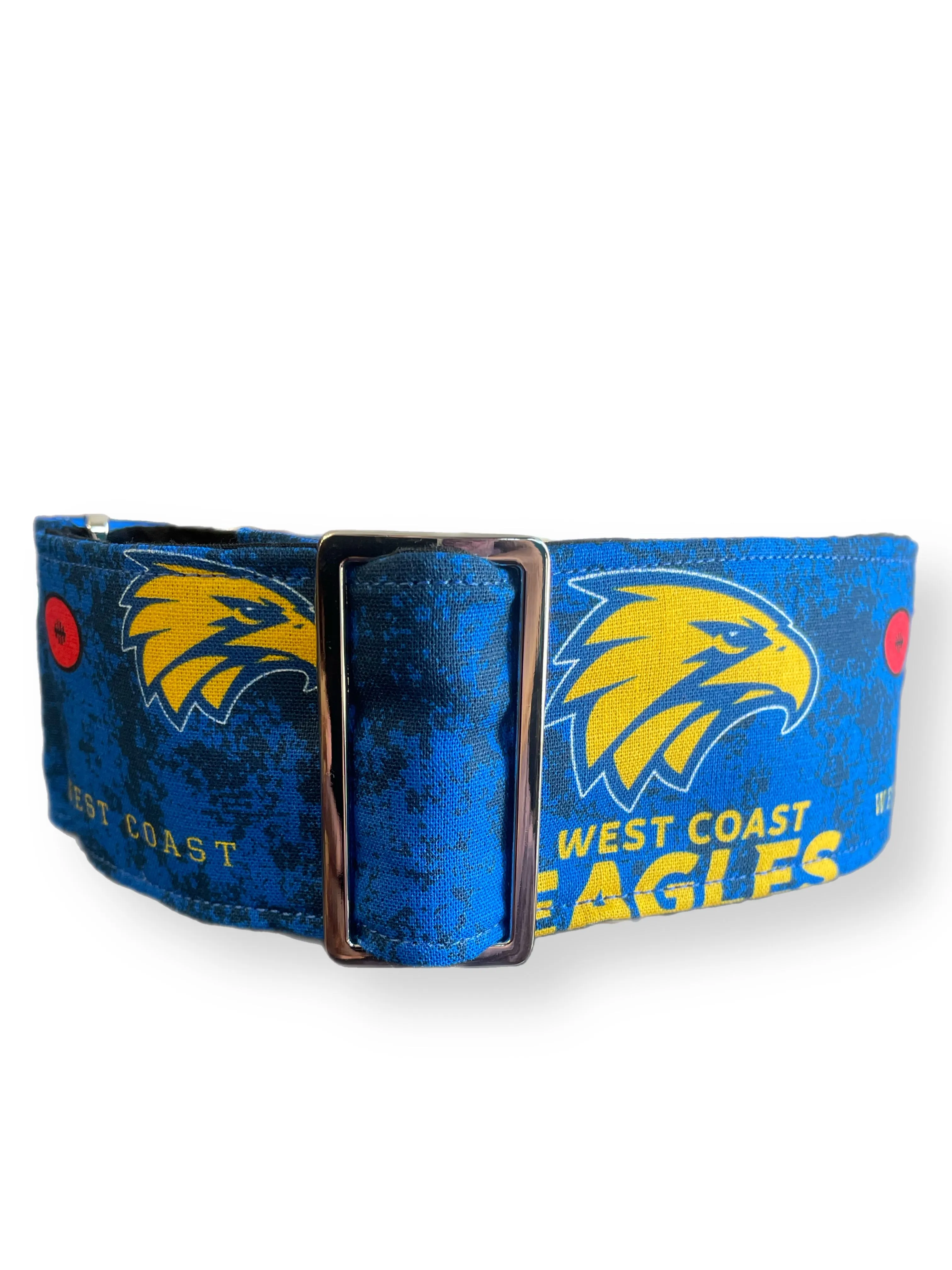 AFL inspired greyhound martingale 5cms wide collar cotton covered super soft