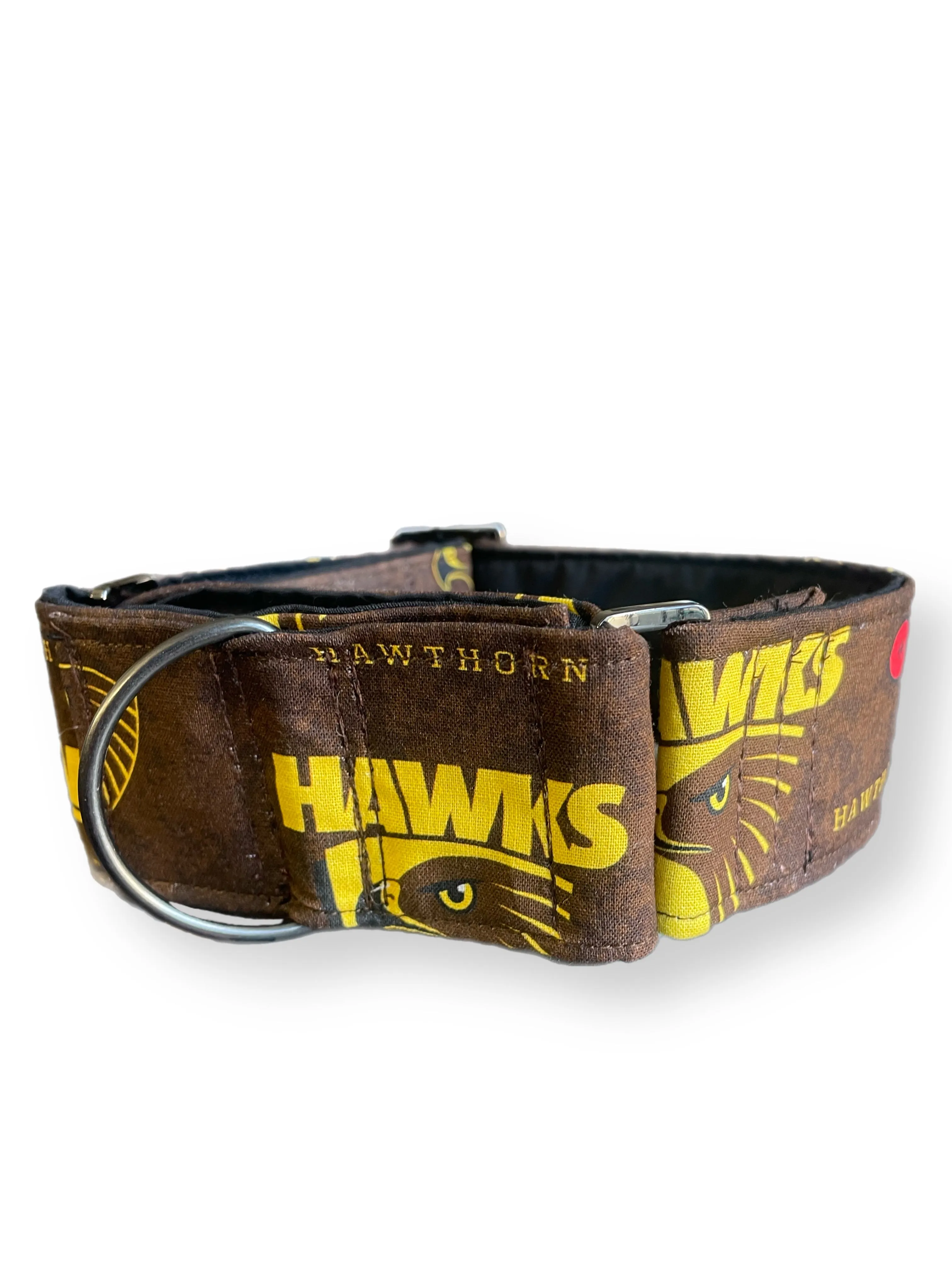 AFL inspired greyhound martingale 5cms wide collar cotton covered super soft