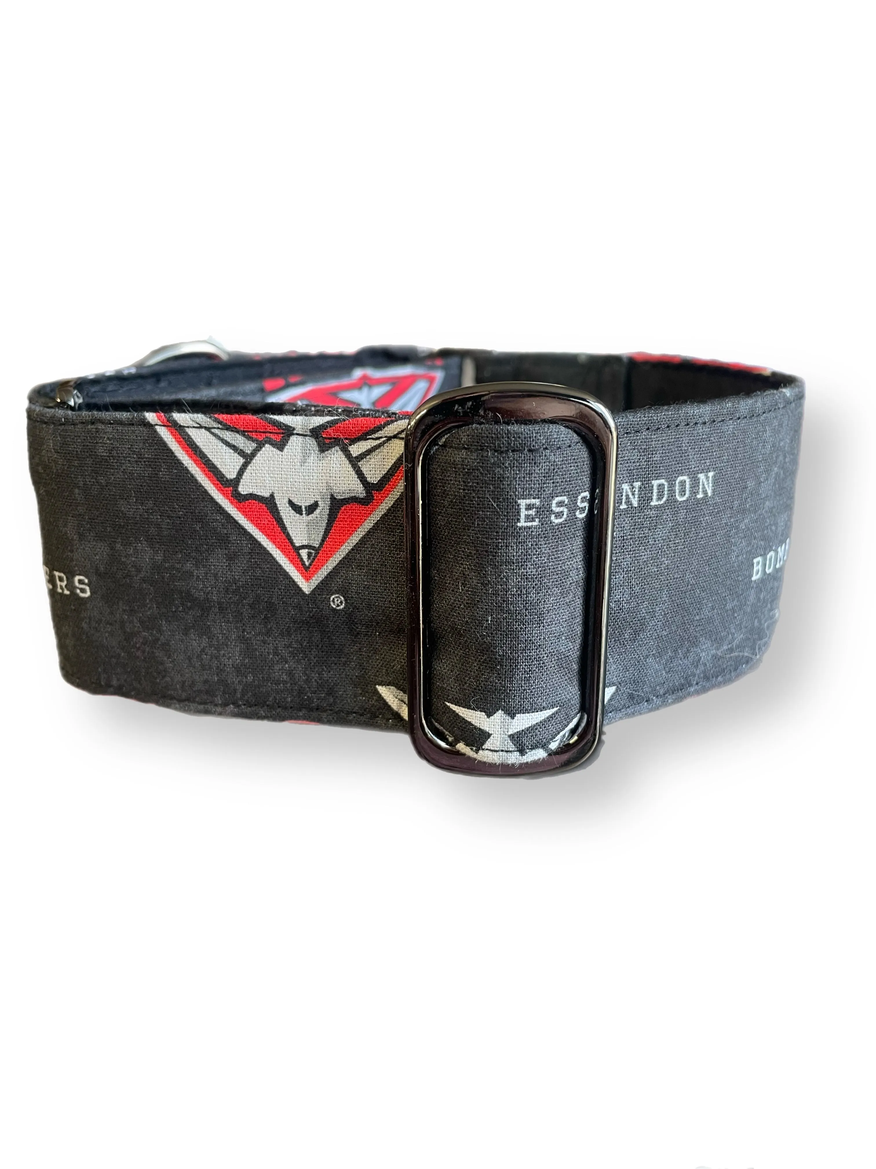 AFL inspired greyhound martingale 5cms wide collar cotton covered super soft