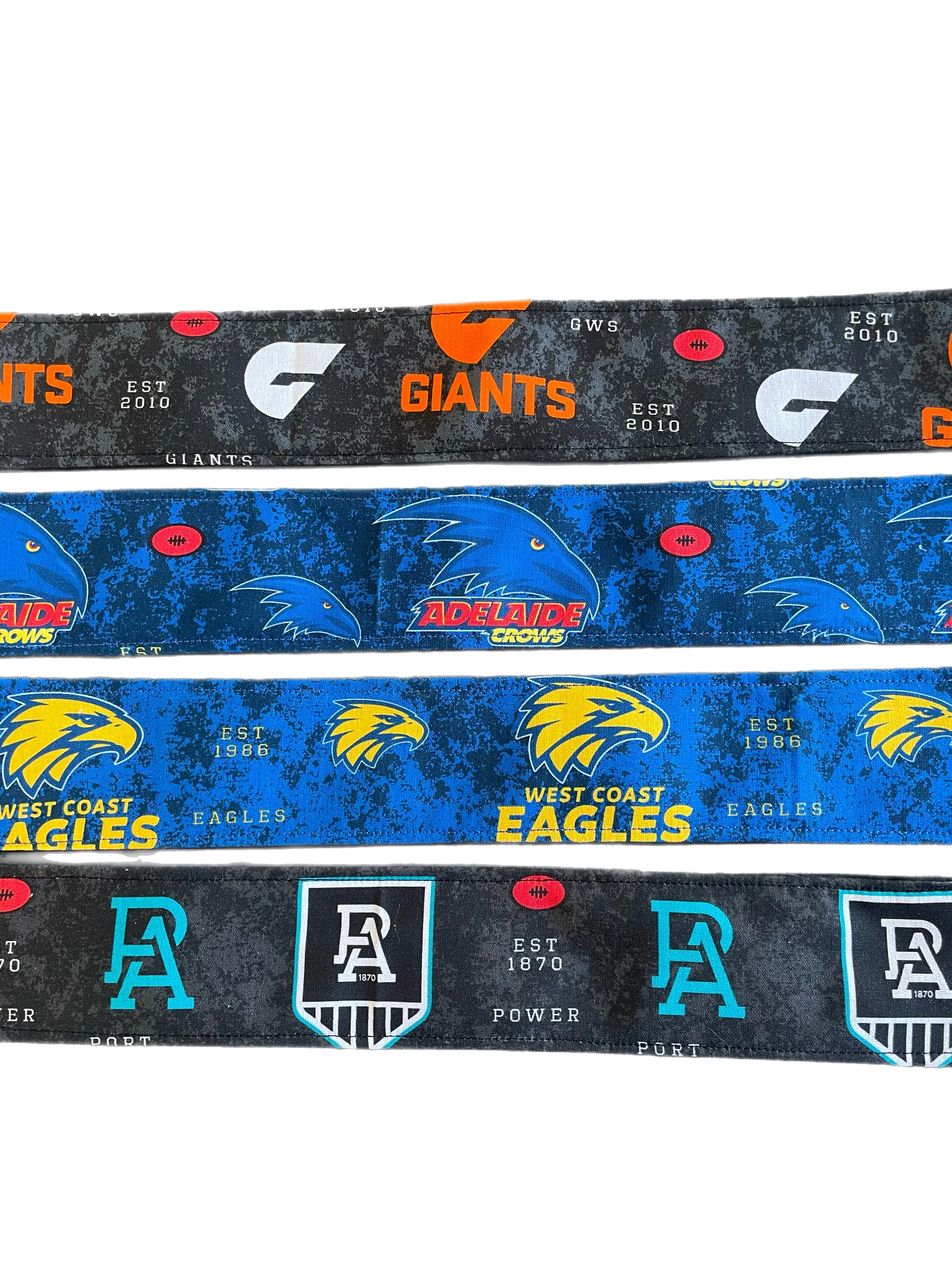 AFL inspired greyhound martingale 5cms wide collar cotton covered super soft
