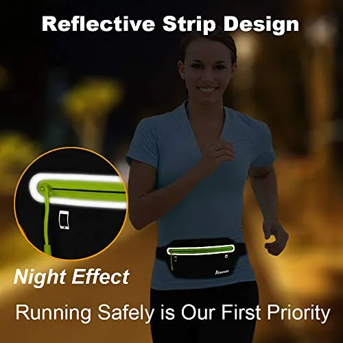 AIKENDO Slim Running Belt Fanny Pack,Fitness Waist Pouch Bag Exercis Gym Waist Pack,Jogging Belt Runners for iPhone XS Max XR 8 7 plus Samsung Note,Workout Running Accessories Phone Holder for Running