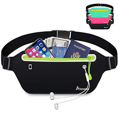 AIKENDO Slim Running Belt Fanny Pack,Fitness Waist Pouch Bag Exercis Gym Waist Pack,Jogging Belt Runners for iPhone XS Max XR 8 7 plus Samsung Note,Workout Running Accessories Phone Holder for Running