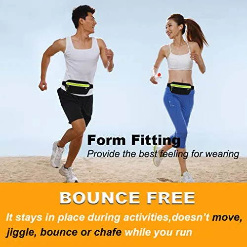 AIKENDO Slim Running Belt Fanny Pack,Fitness Waist Pouch Bag Exercis Gym Waist Pack,Jogging Belt Runners for iPhone XS Max XR 8 7 plus Samsung Note,Workout Running Accessories Phone Holder for Running