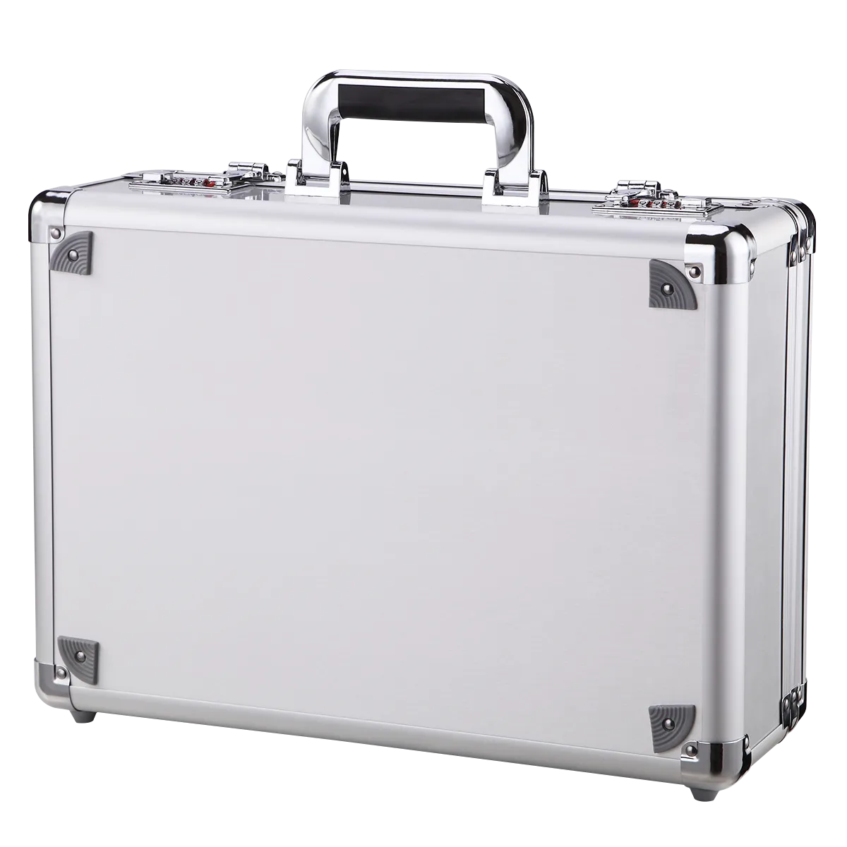 Aluminum Hard Case Briefcase Toolbox Storage Case Box Silver Carrying Case Briefcase Aluminum Laptop Briefcase Silver