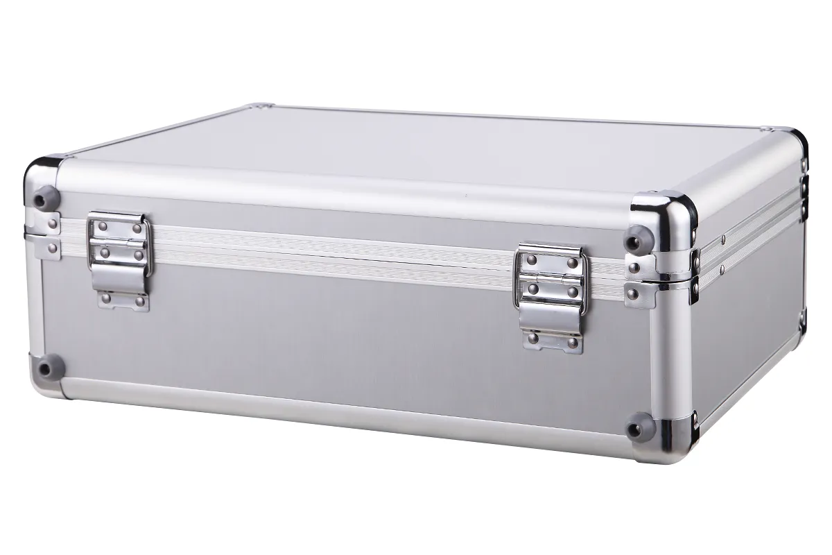 Aluminum Hard Case Briefcase Toolbox Storage Case Box Silver Carrying Case Briefcase Aluminum Laptop Briefcase Silver