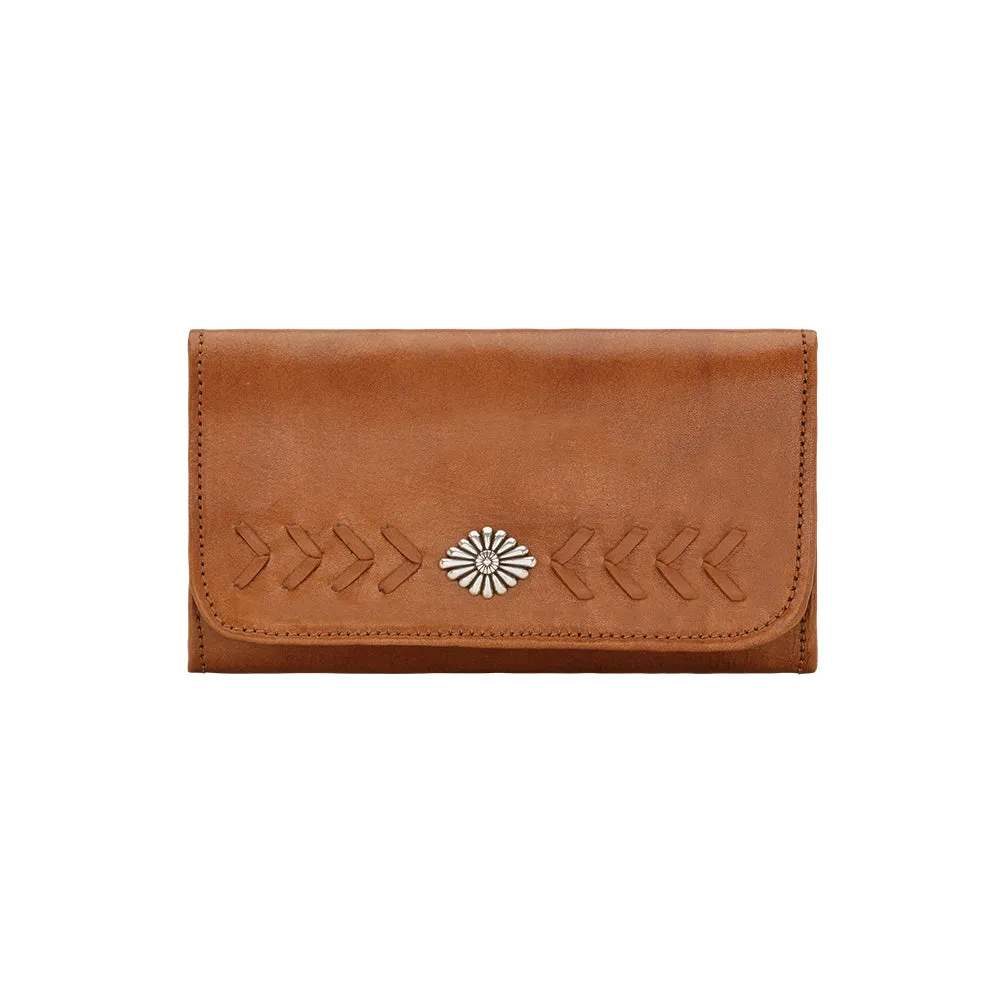 American West Handbag Mohave Collection: Leather Tri-Fold Western Wallet