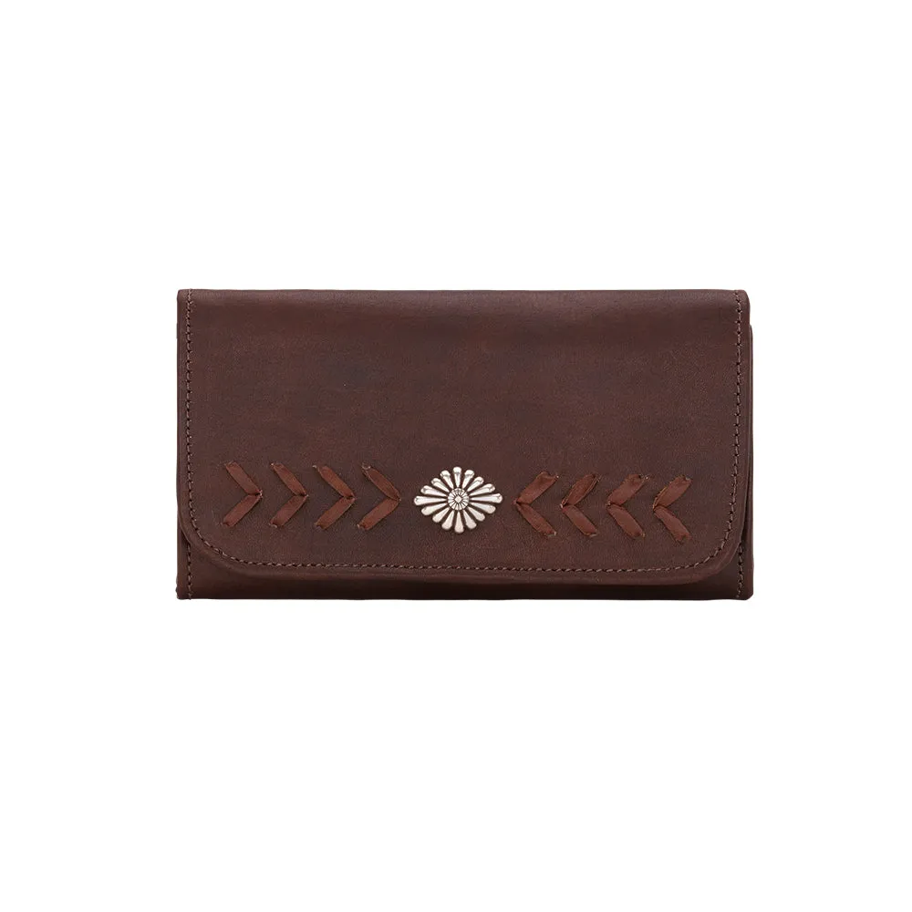 American West Handbag Mohave Collection: Leather Tri-Fold Western Wallet