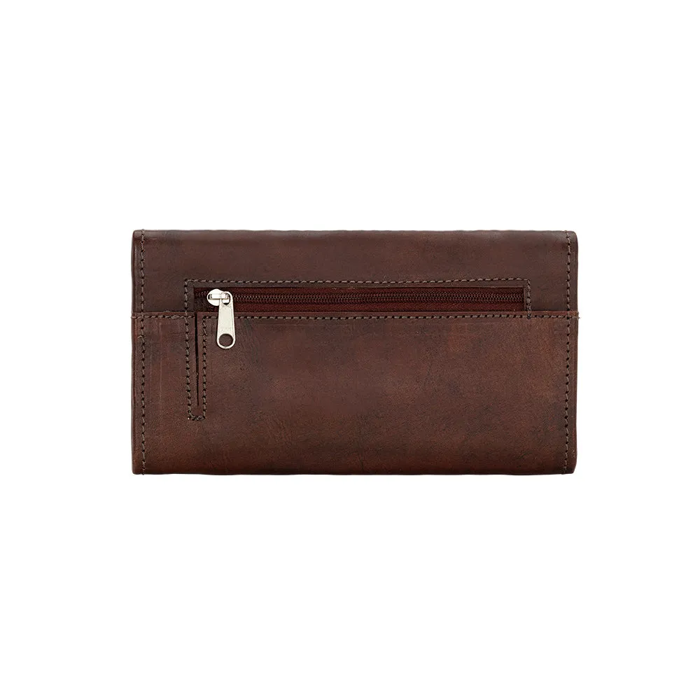American West Handbag Mohave Collection: Leather Tri-Fold Western Wallet