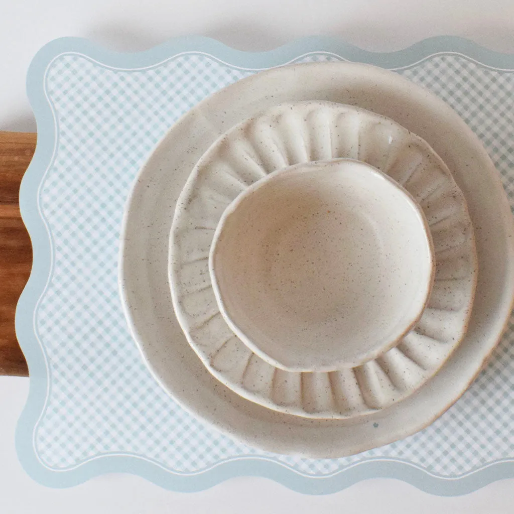 Aqua Gingham Paper Placemats