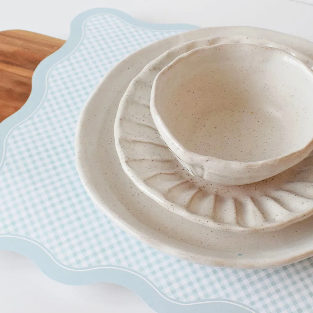 Aqua Gingham Paper Placemats