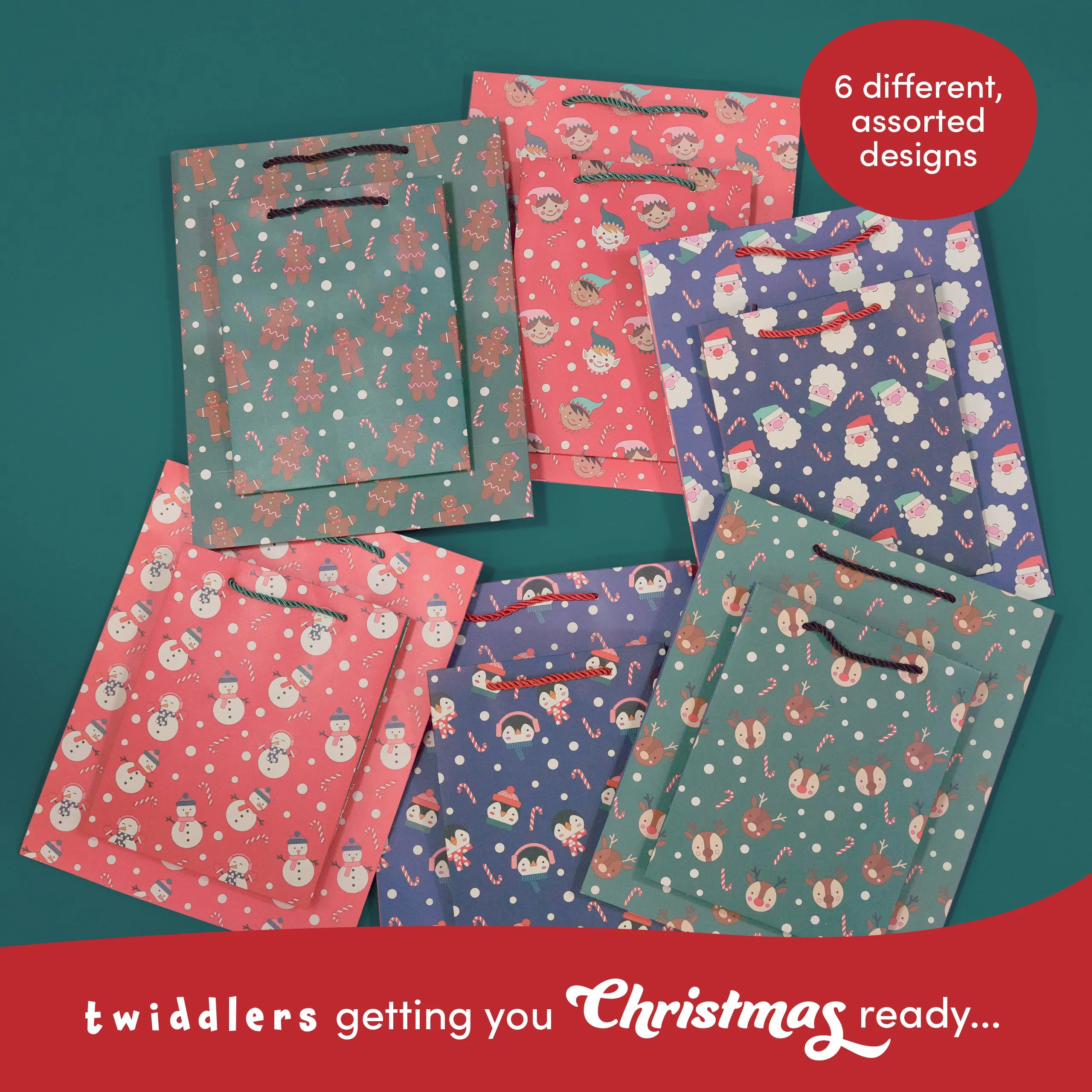 Assorted Christmas Characters Gift Bags