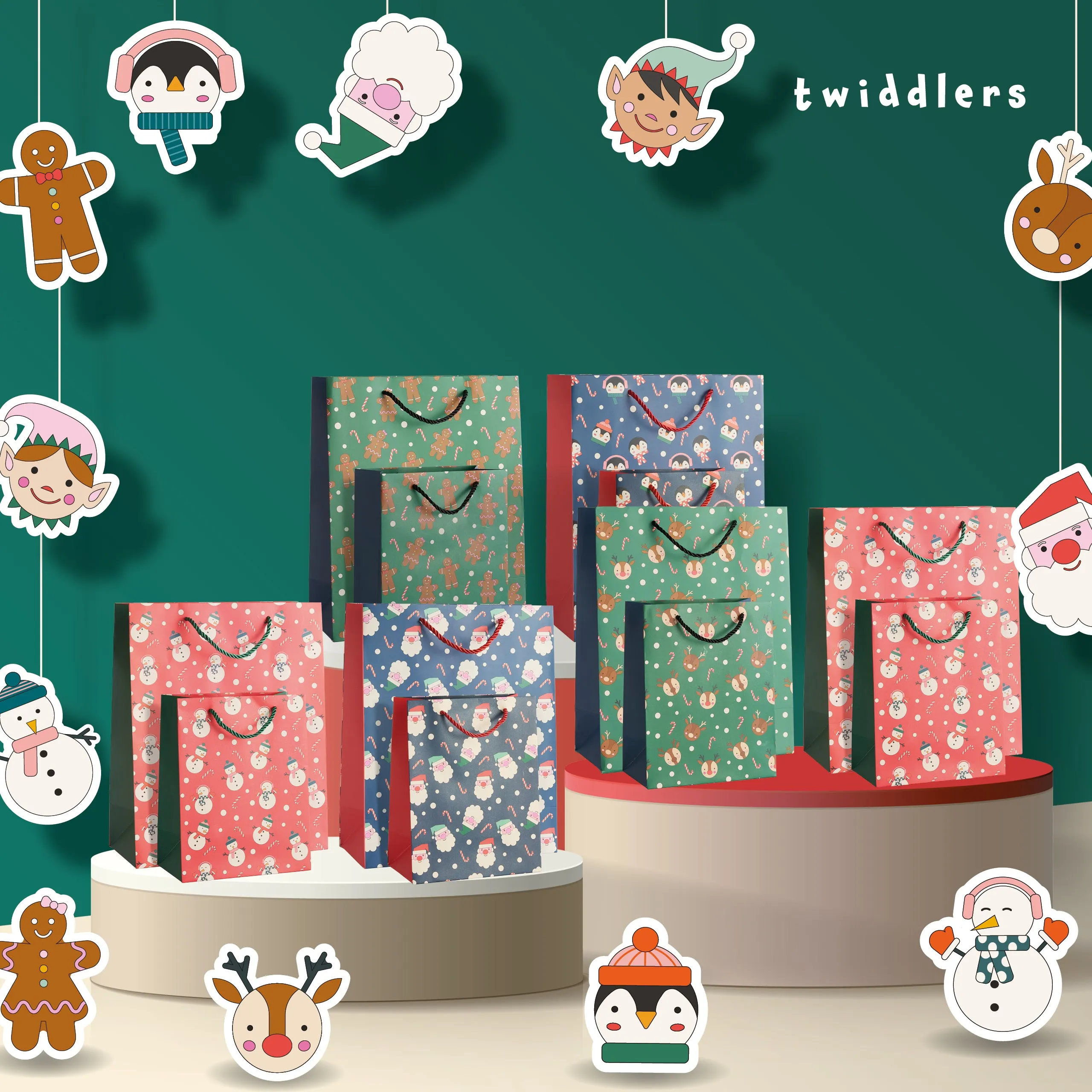 Assorted Christmas Characters Gift Bags