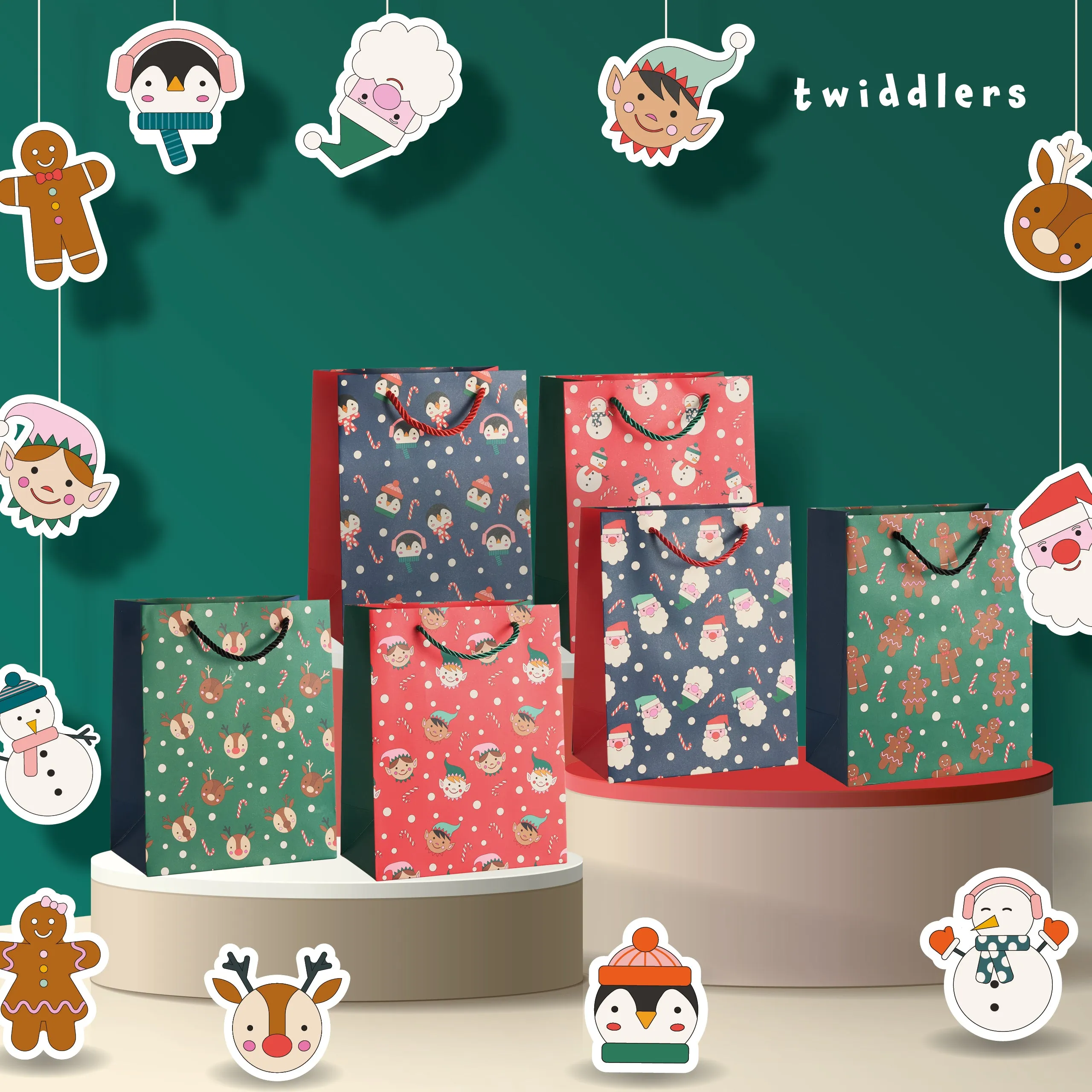 Assorted Christmas Characters Gift Bags