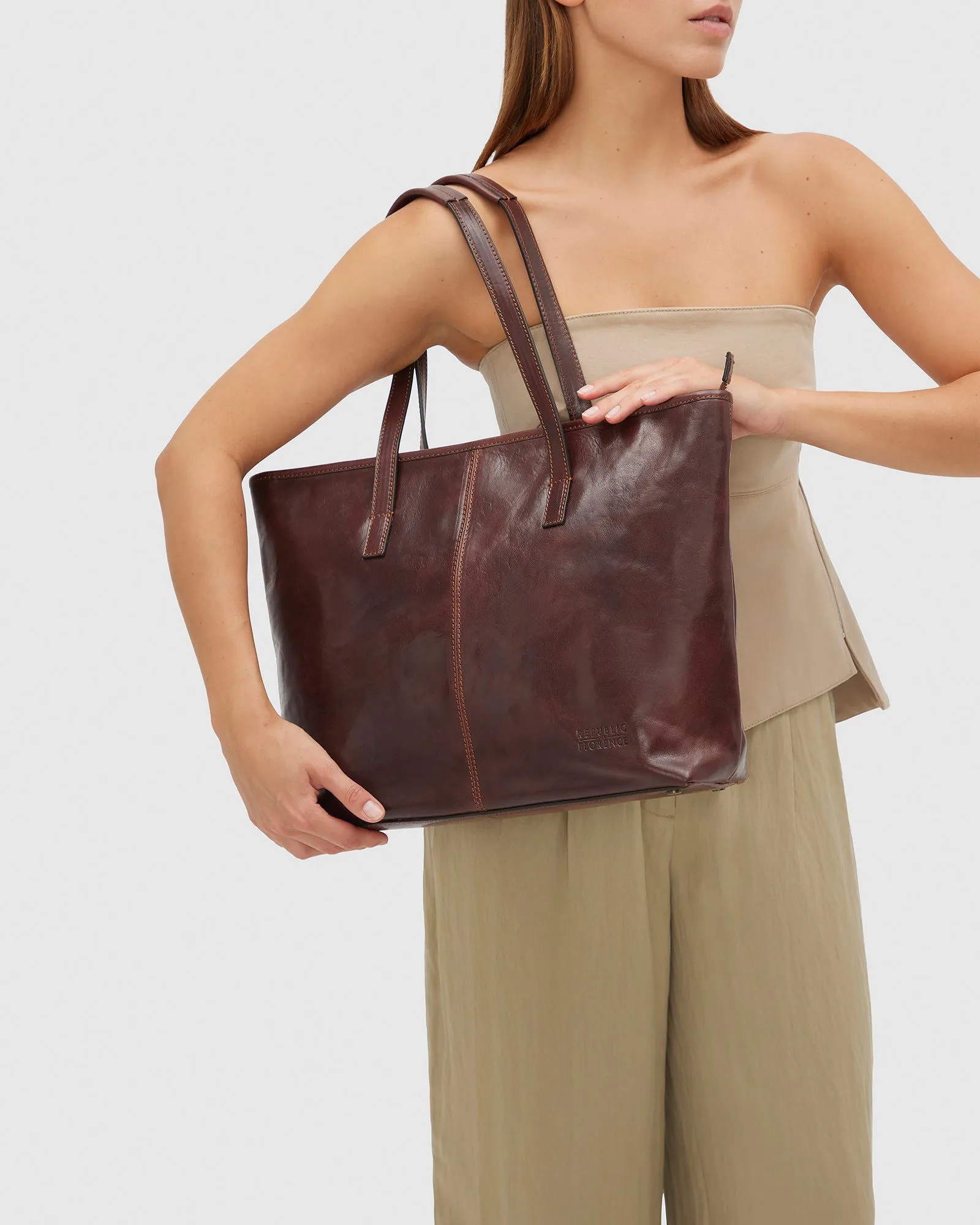 Beatrice Brown - Leather Work Tote