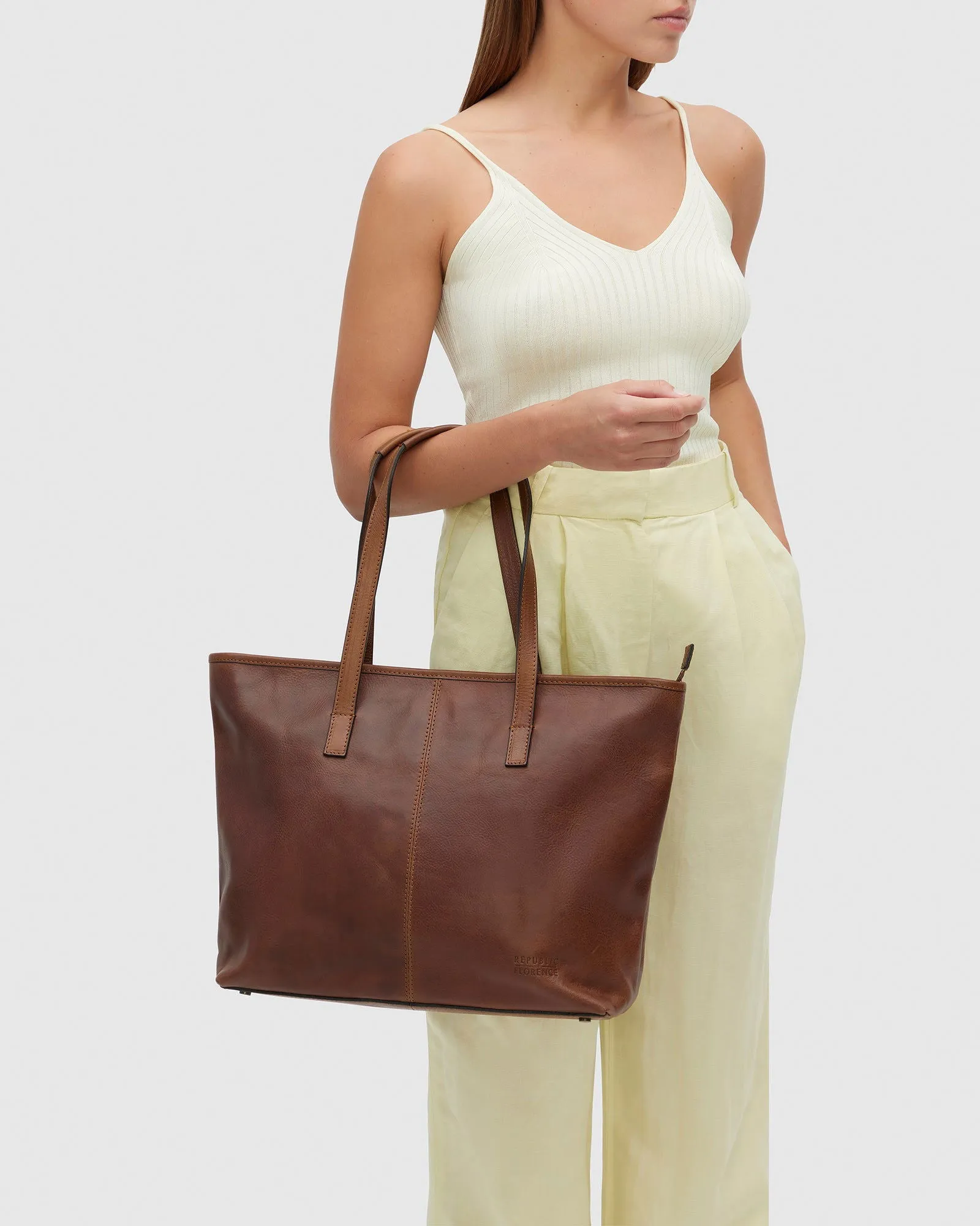 Beatrice Matt Brown - Leather Work Tote
