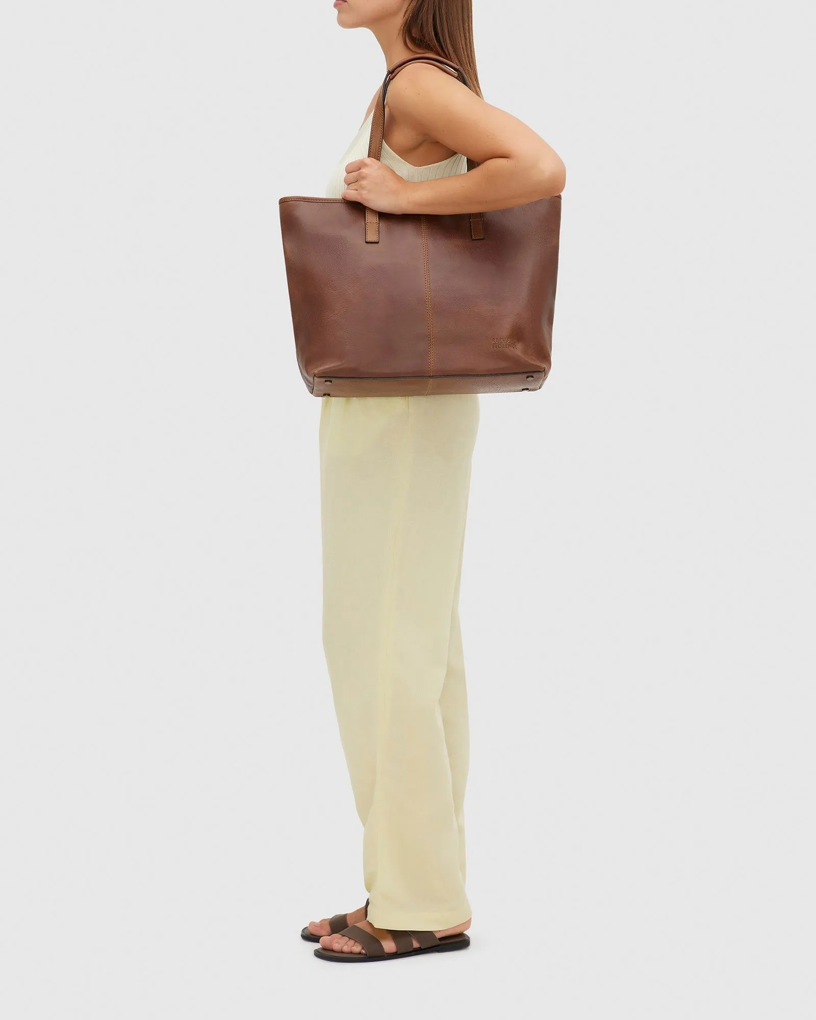 Beatrice Matt Brown - Leather Work Tote