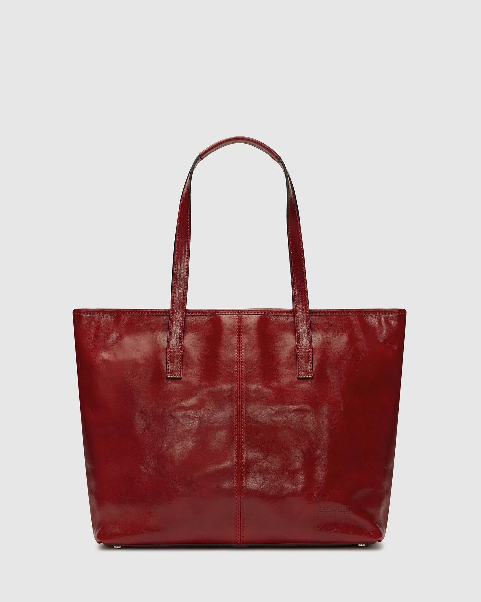 Beatrice Red - Leather Work Tote