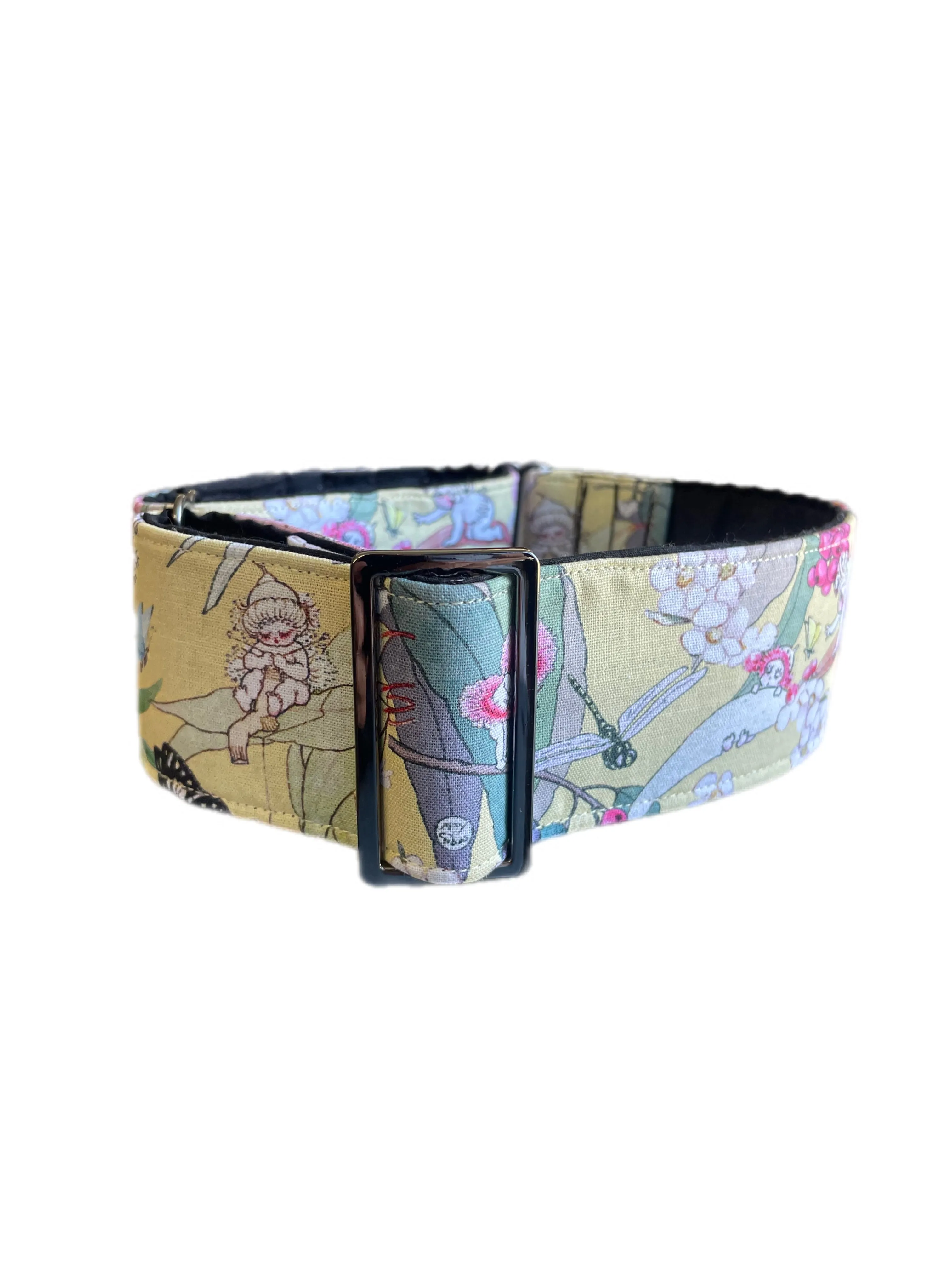 Bush babies May Gibbs designer gumnut Australiana Cotton covered greyhound Martingale collar 50mm width super soft