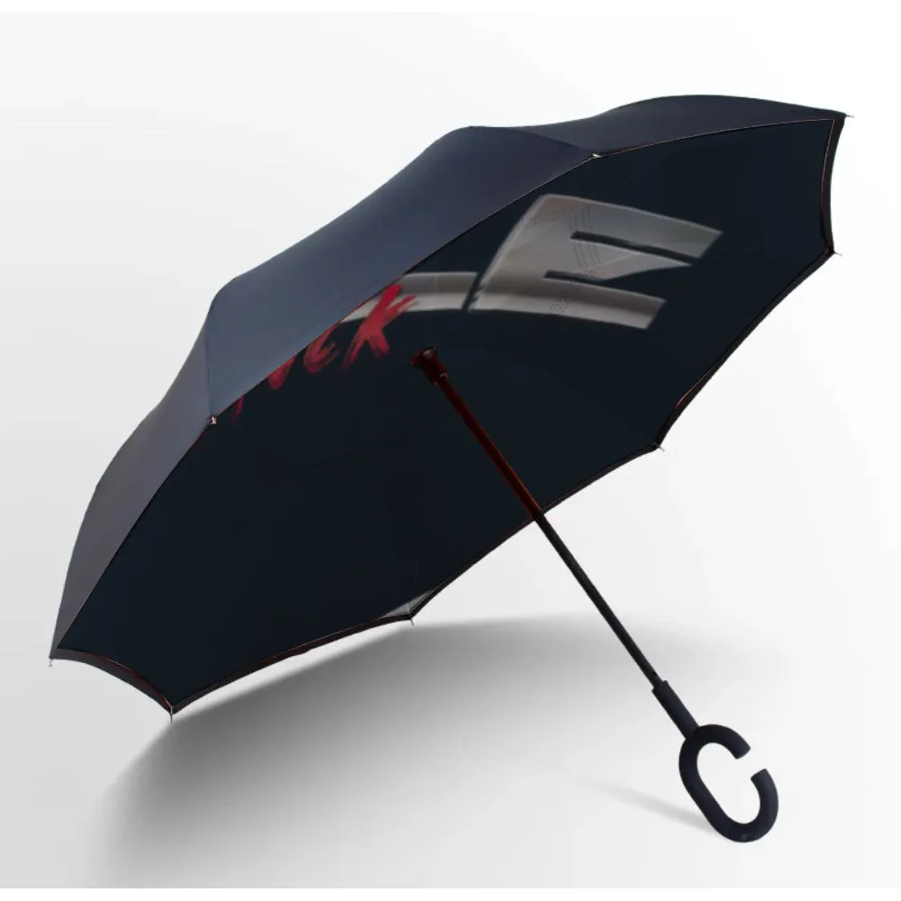 Car Reverse Umbrella with Stylish Inner Print – Windproof & Hands-Free Design