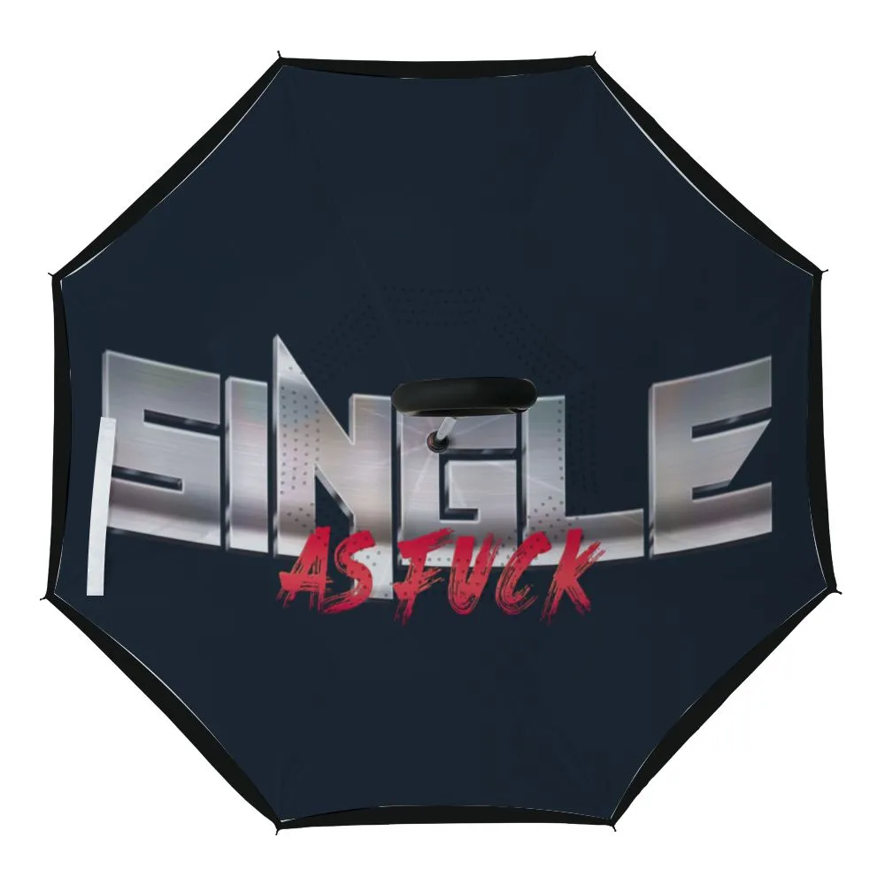 Car Reverse Umbrella with Stylish Inner Print – Windproof & Hands-Free Design
