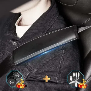 Car Seat Belt Covers (2PCS), Custom Fit For Your Cars, Microfiber Leather Seat Belt Shoulder Pads for More Comfortable Driving, Car Accessories TS13994