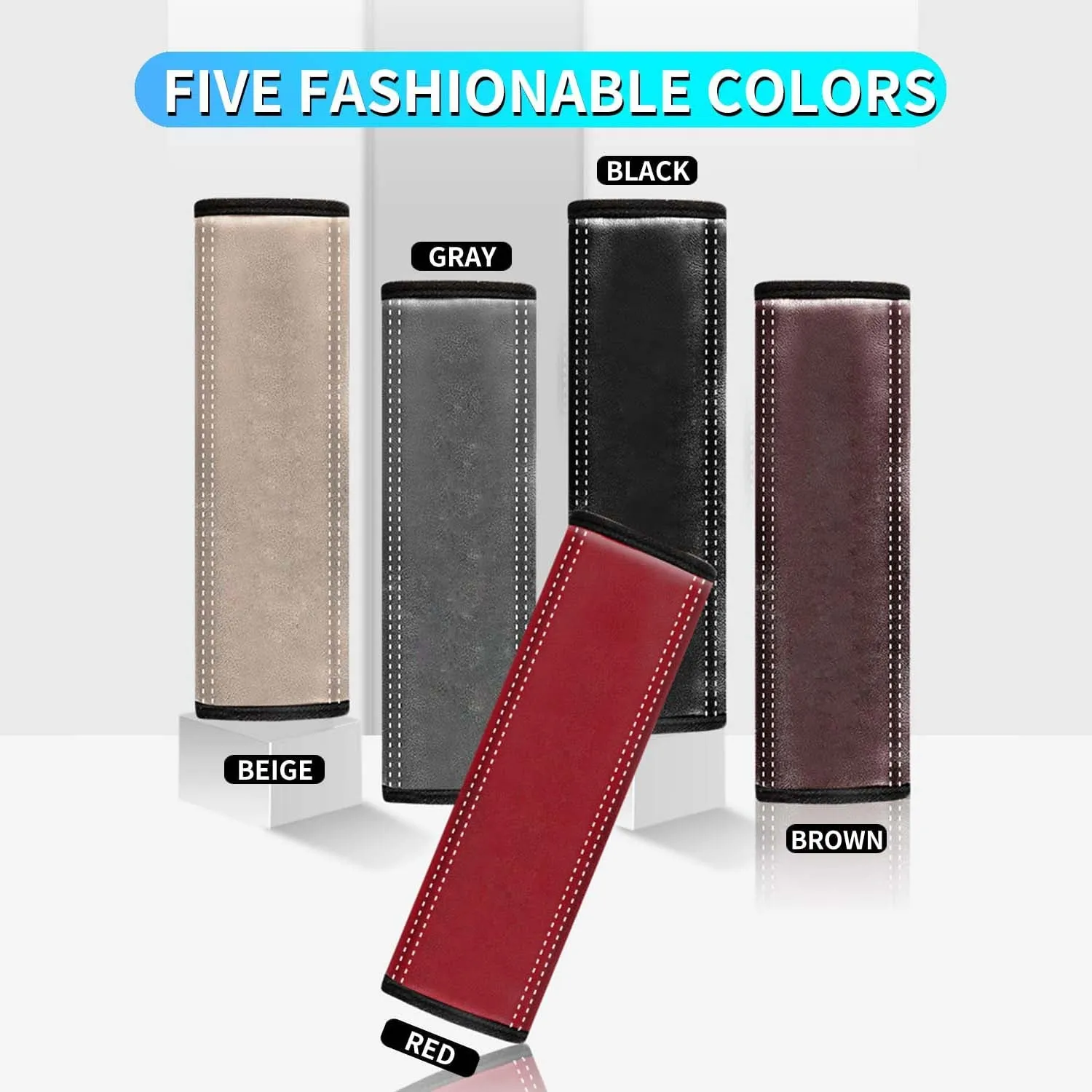 Car Seat Belt Covers (2PCS), Custom Fit For Your Cars, Microfiber Leather Seat Belt Shoulder Pads for More Comfortable Driving, Car Accessories TS13994
