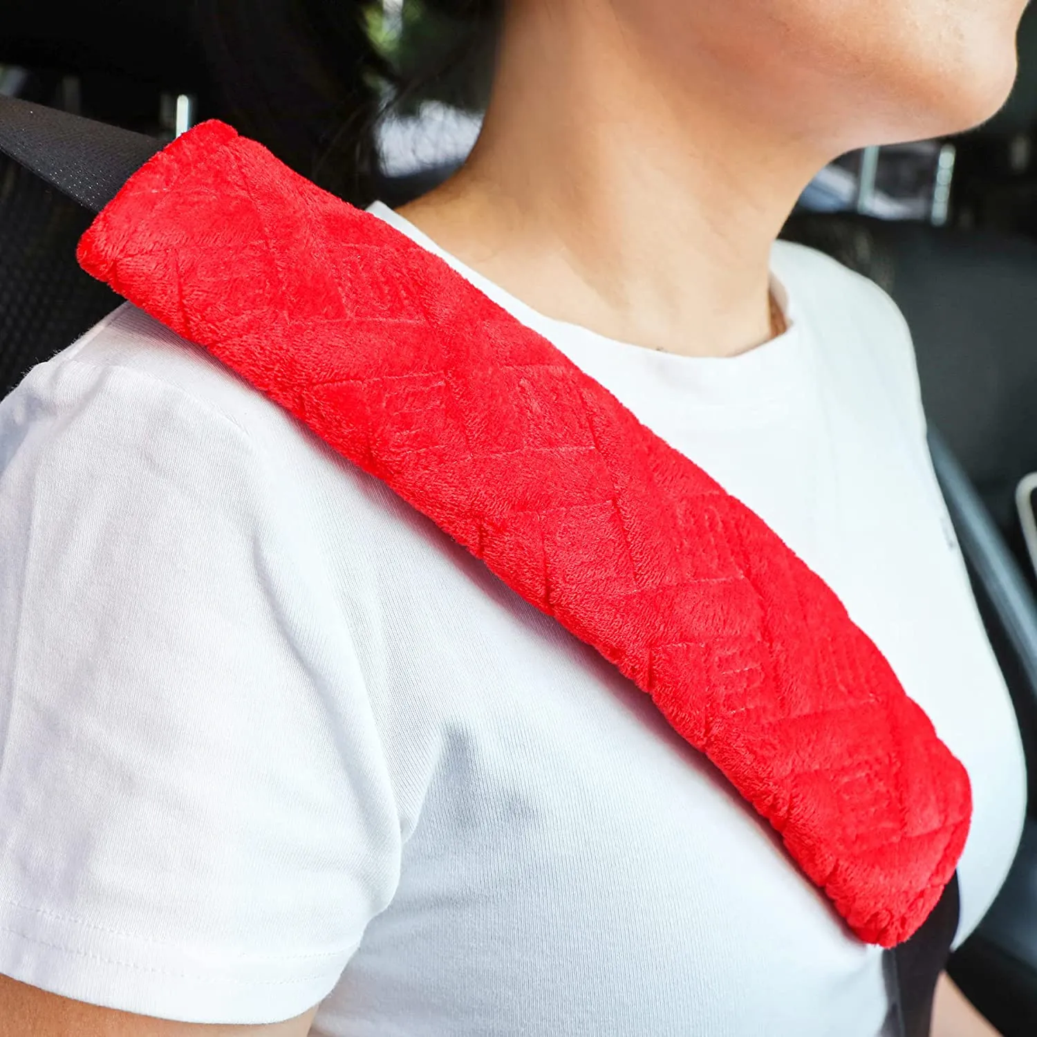 Car Seat Belt Pads Cover for A More Comfortable Driving, Universal Fit for All Cars Seat Belt Shoulder Strap Covers Harness Pad for Car Interior Accessories