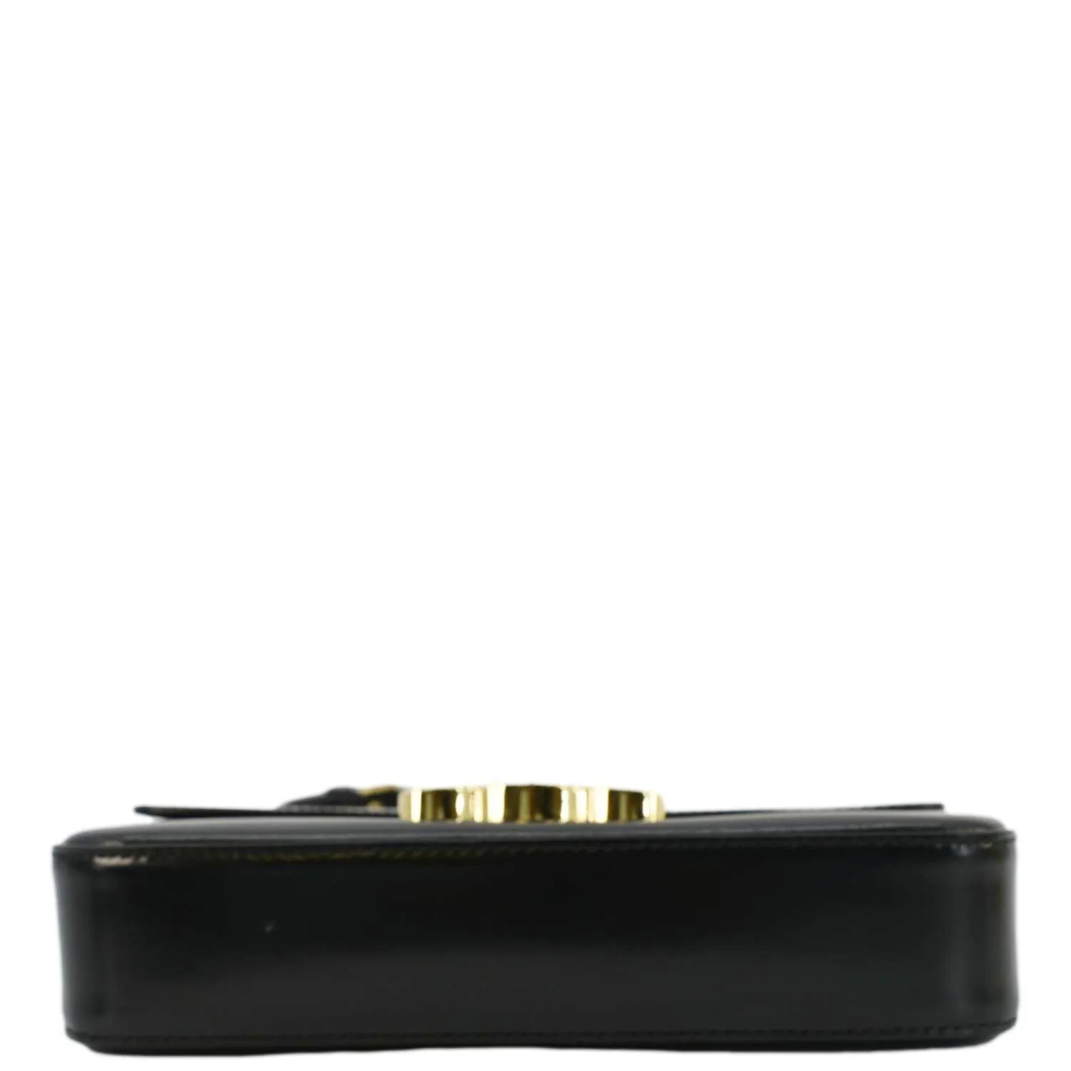 CELINE Triomphe Shiny Calfskin Leather Shoulder Bag Black
