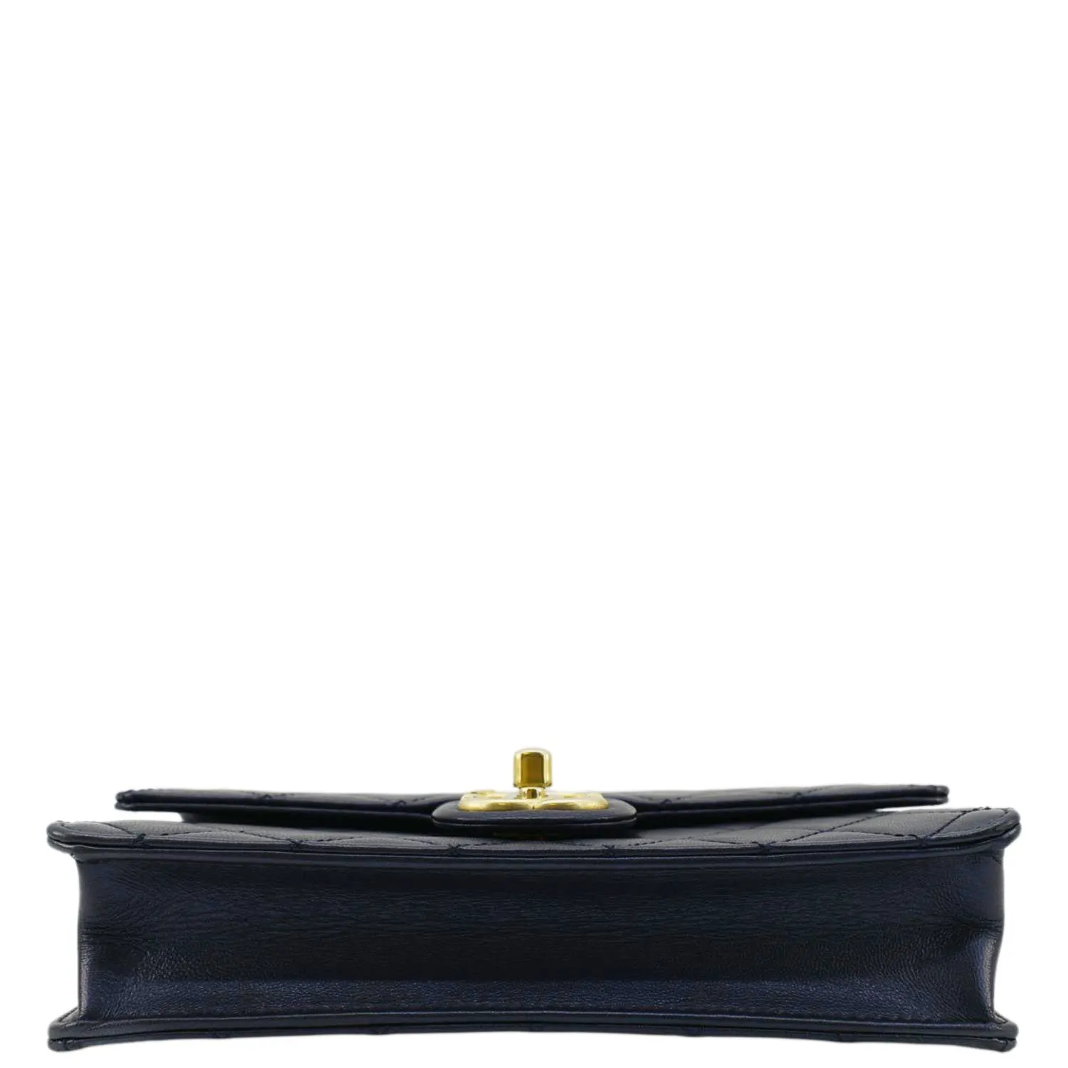 CHANEL Chic Pearls Flap Small Quilted Leather Shoulder Bag Navy Blue