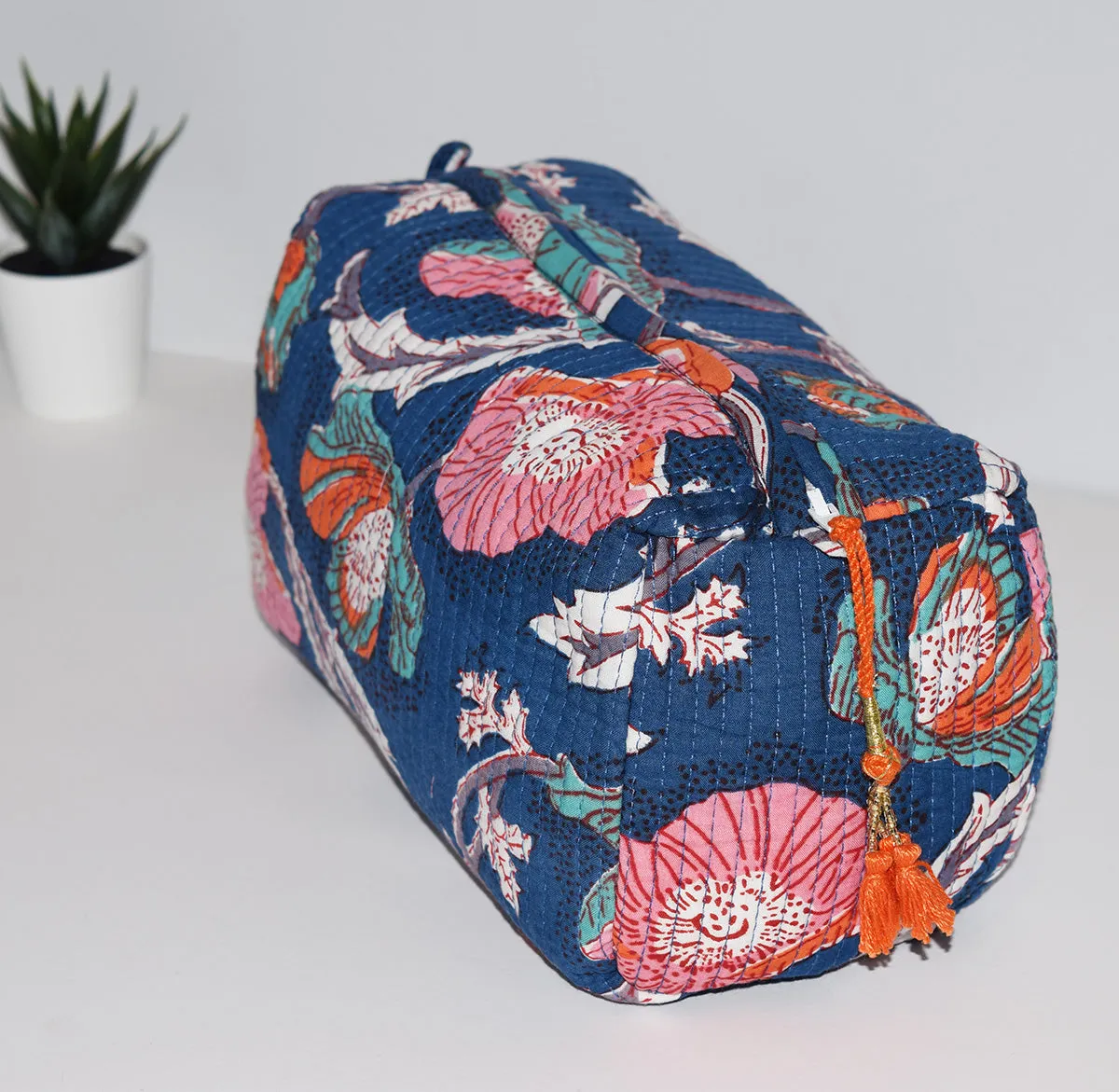Classic Waterproof Toiletry Bag | Navy Floral