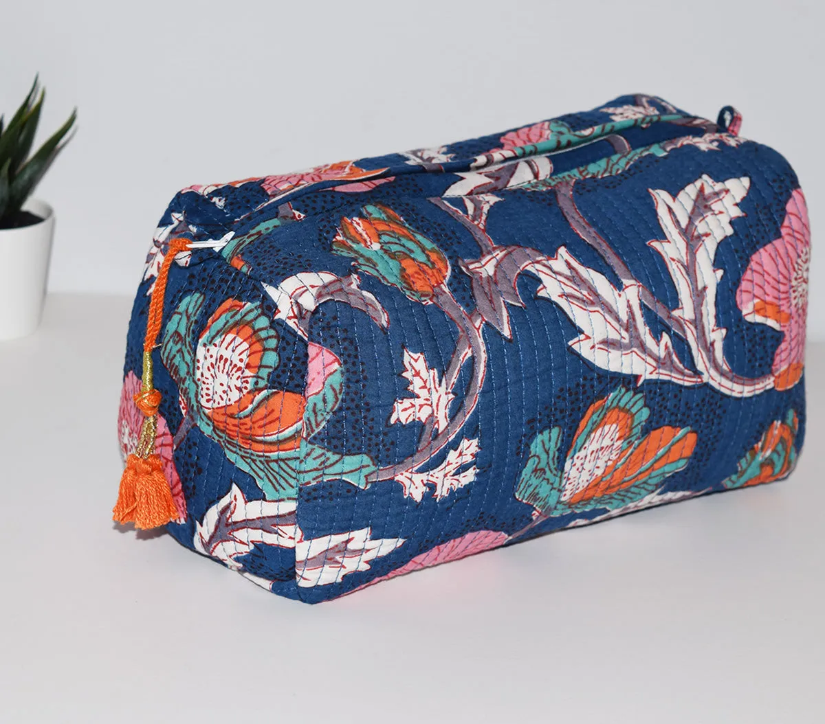 Classic Waterproof Toiletry Bag | Navy Floral