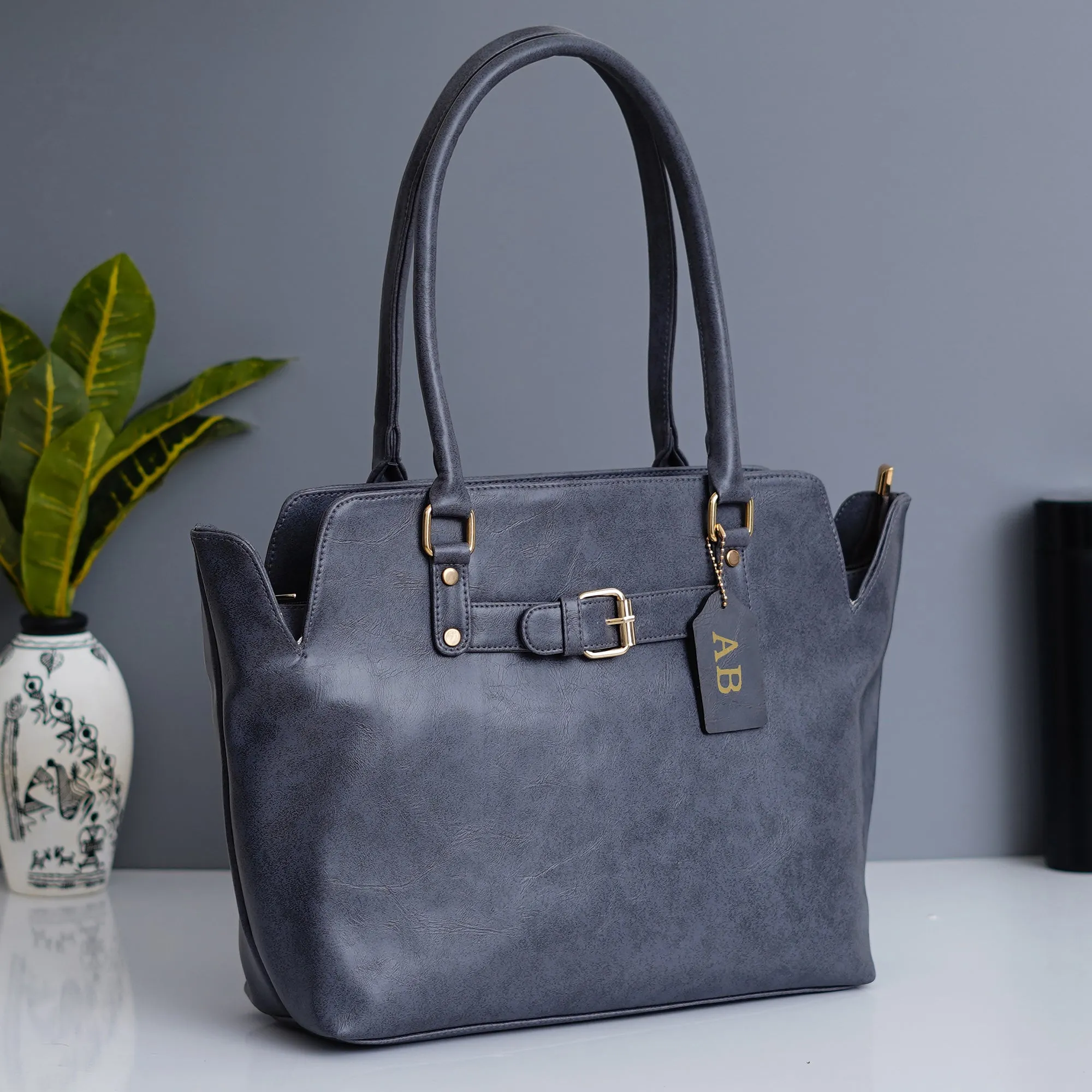 Classy Leather Customized Hand Bag 1.0 - Grey