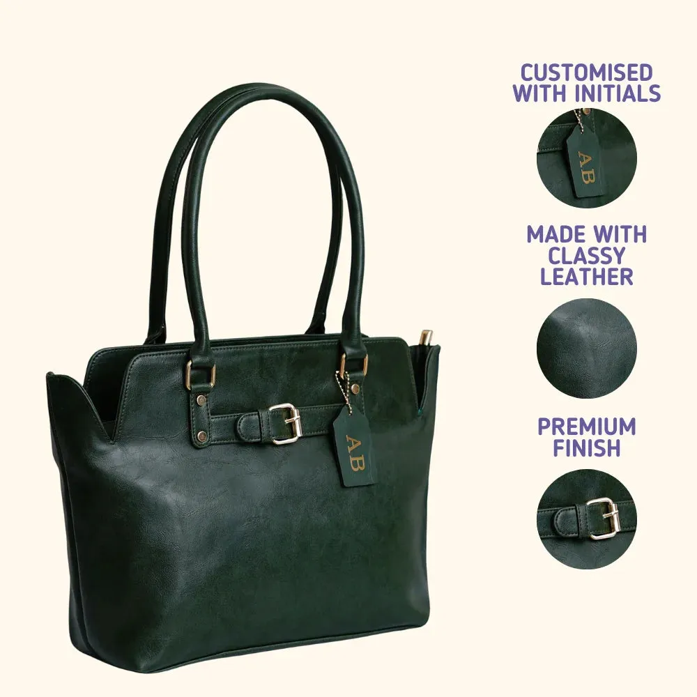 Classy Leather Customized Hand Bag 1.0 - Olive Green