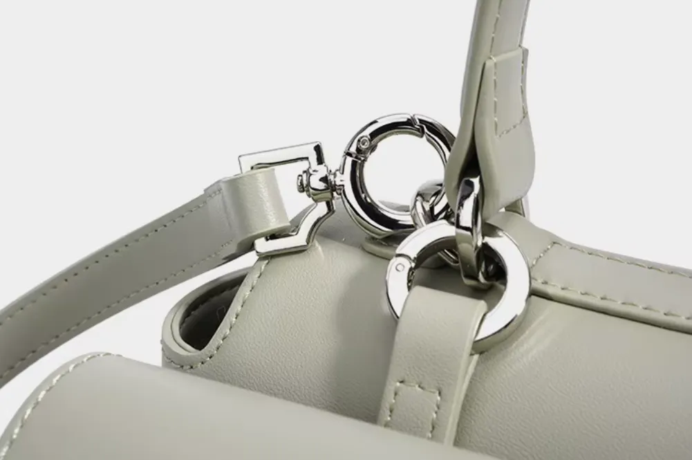 Cowhide Leather Mini Handbag with Front Pouch