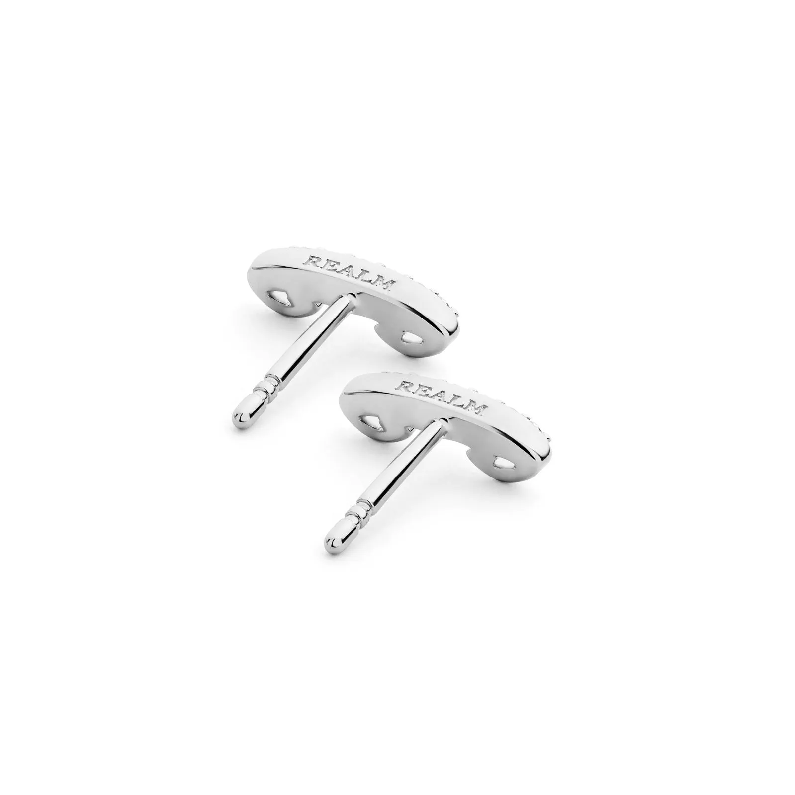 Crescent Pavé Stud Earring - Sterling Silver   CZ Blanc